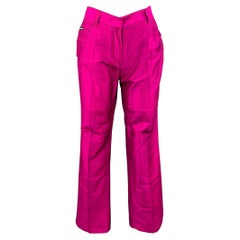 DOLCE & GABBANA Size 4 Fuchsia Silk High Waisted Dress Pants