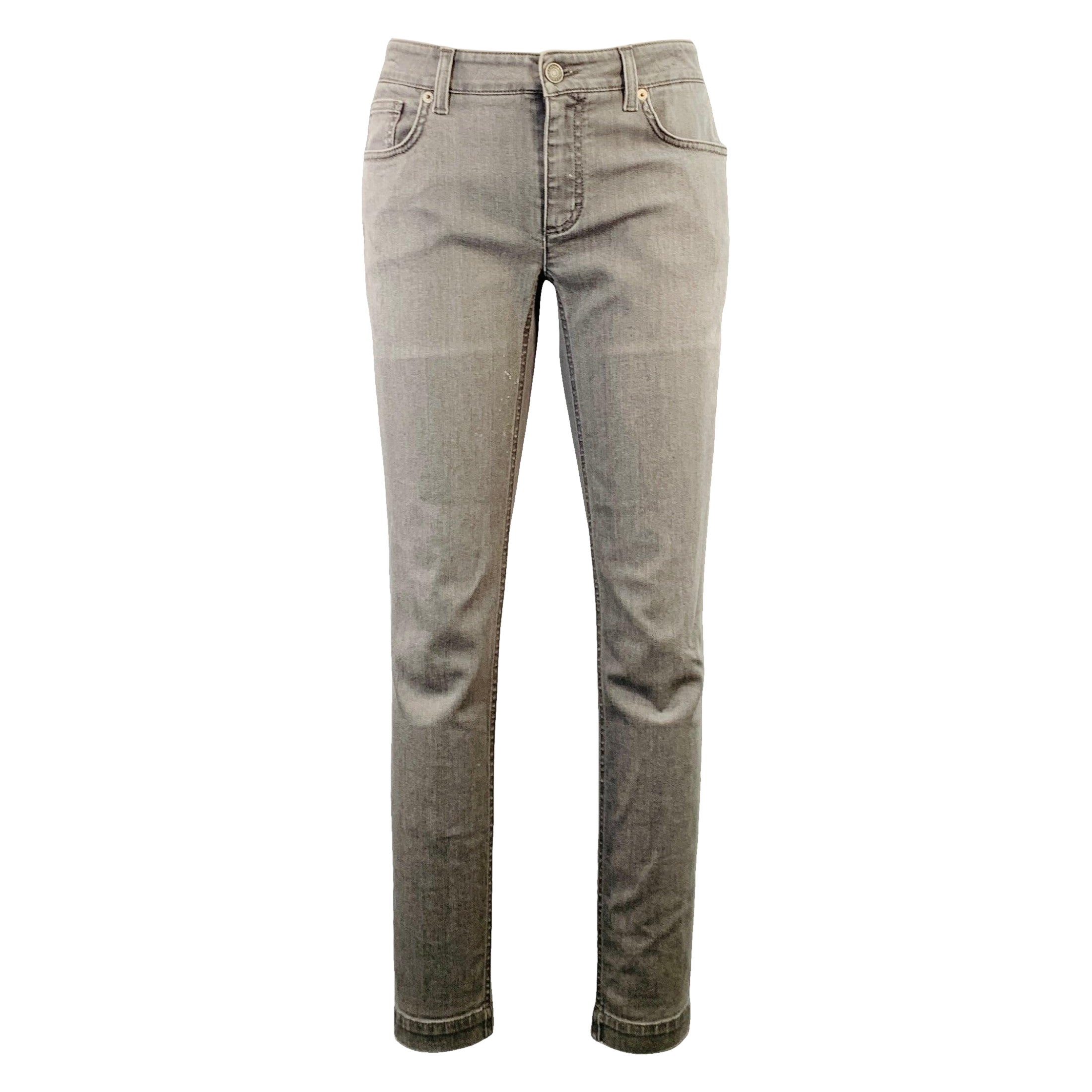 DOLCE & GABBANA Size 4 Kate Grey Denim Twill Tapered Zip Fly Jeans