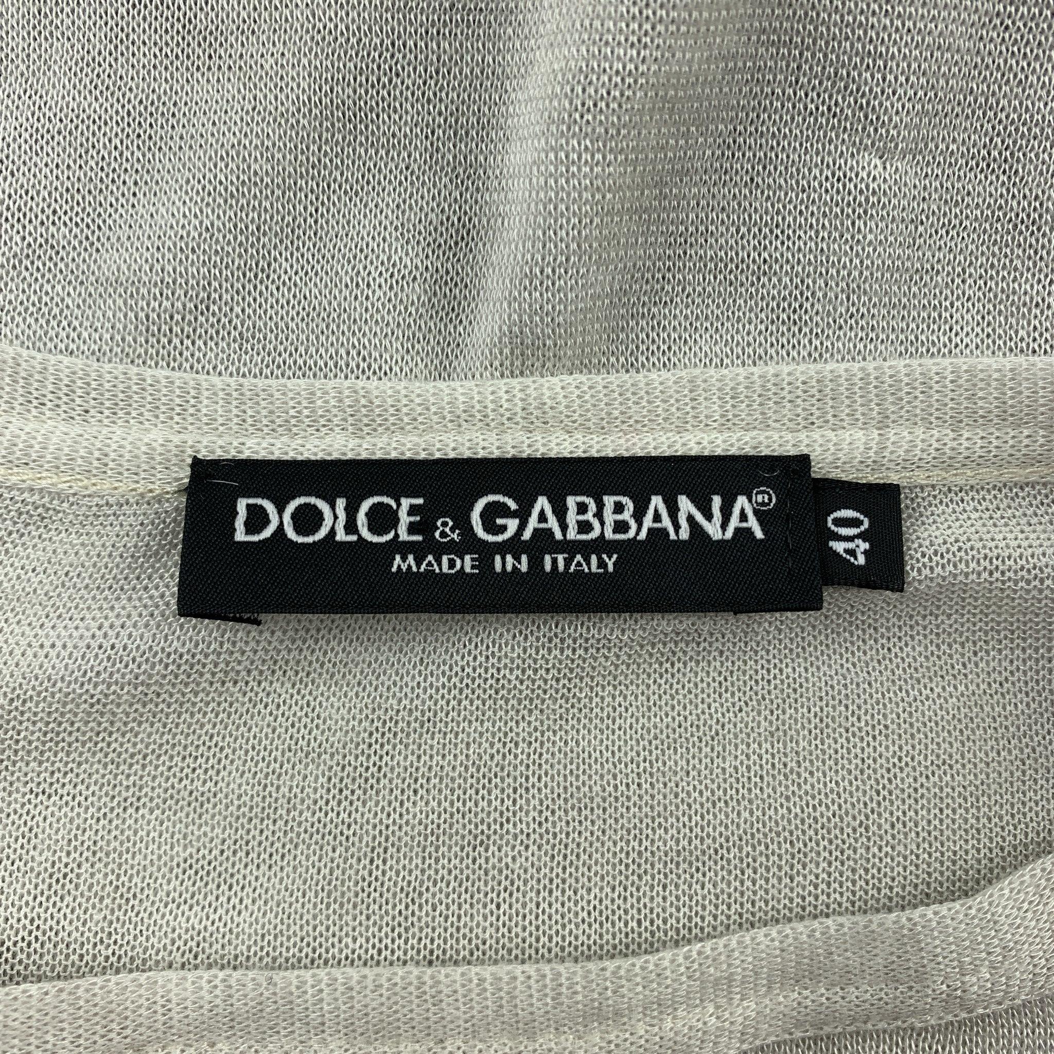 DOLCE & GABBANA Size 4 Off White Knitted Ruched Sleeves Pullover For Sale 1