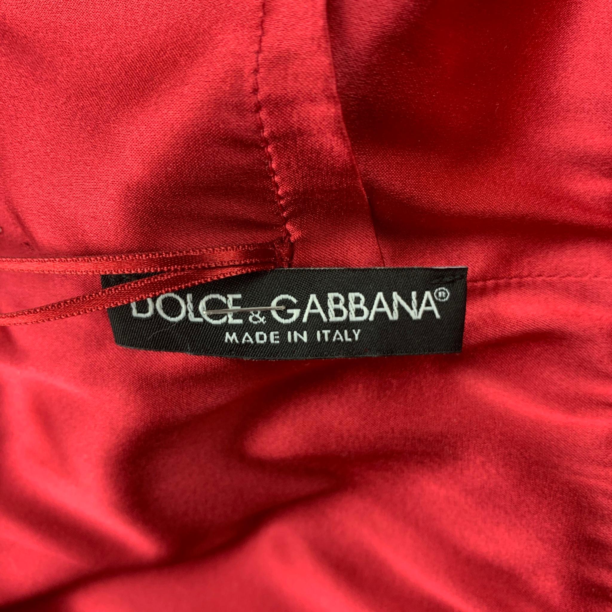 Women's DOLCE & GABBANA Size 4 Red Lace Silk Lined Cocktail Dress