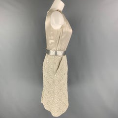 DOLCE & GABBANA Size 4 Silver Silk Blend Sleeveless Cocktail Dress