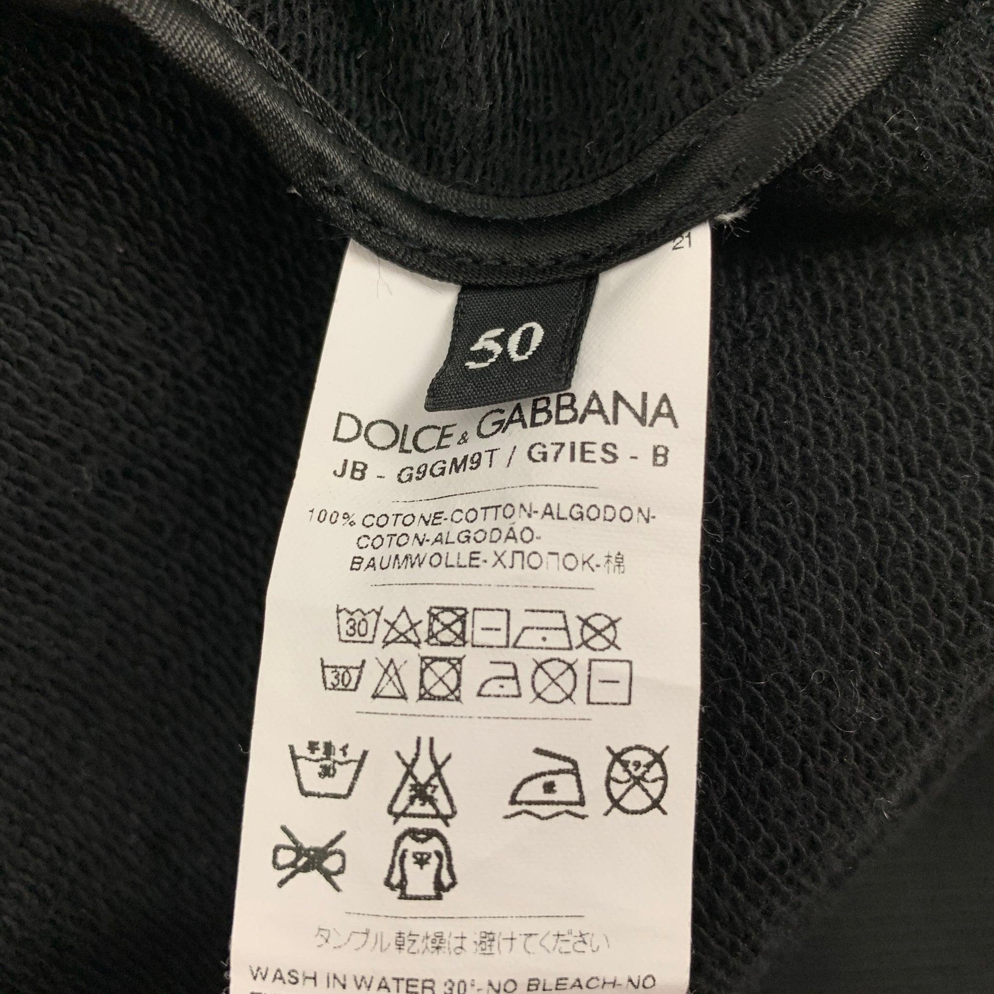 Men's DOLCE & GABBANA Size 40 Black Cotton Hoodie Jacket For Sale