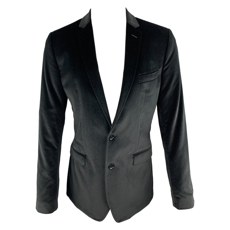 DOLCE & GABBANA Size 40 Regular Beige Cotton / Silk Peak Lapel Sport Coat