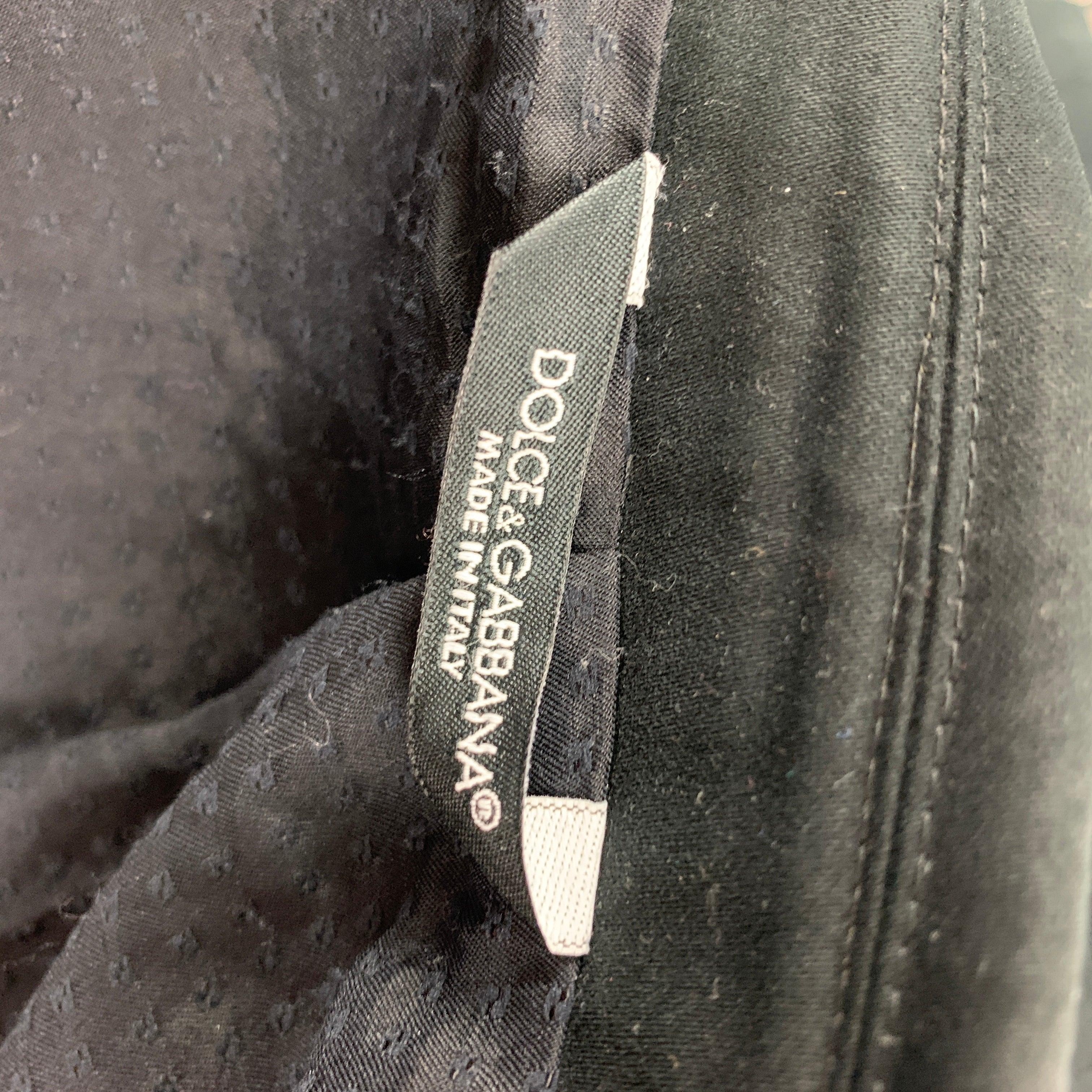 DOLCE & GABBANA Size 40 Black Cotton Peak Lapel Sport Coat For Sale 4