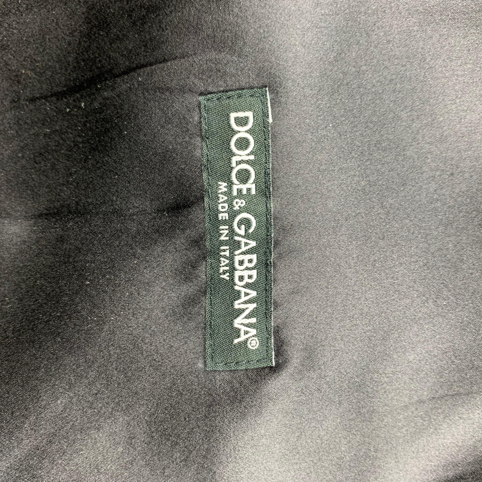 DOLCE & GABBANA Size 40 Black Print Silk Buttoned Dress Vest In Good Condition In San Francisco, CA