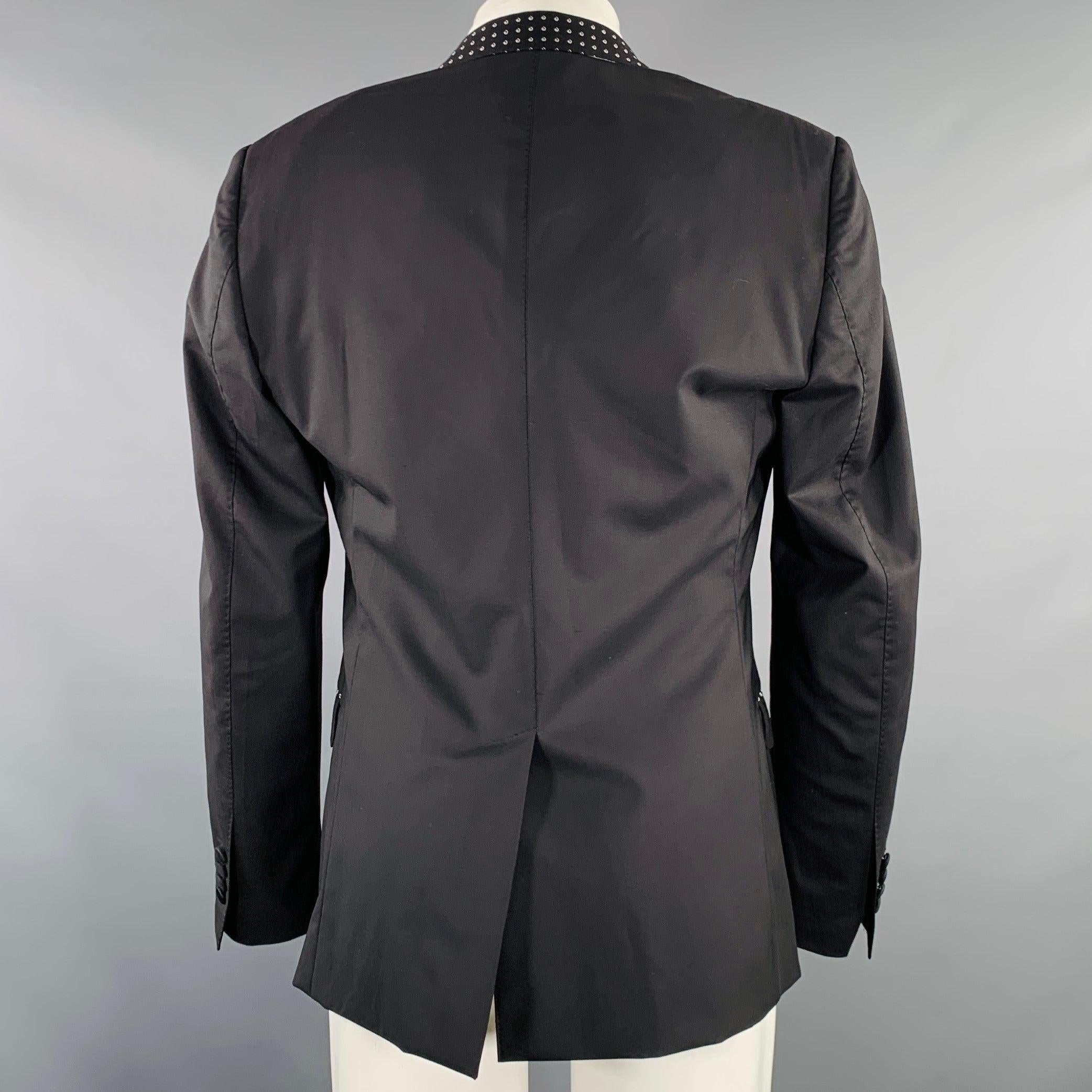 Uomo DOLCE & GABBANA Taglia 40 Nero Argento Dot Dot Dot con risvolto in vendita