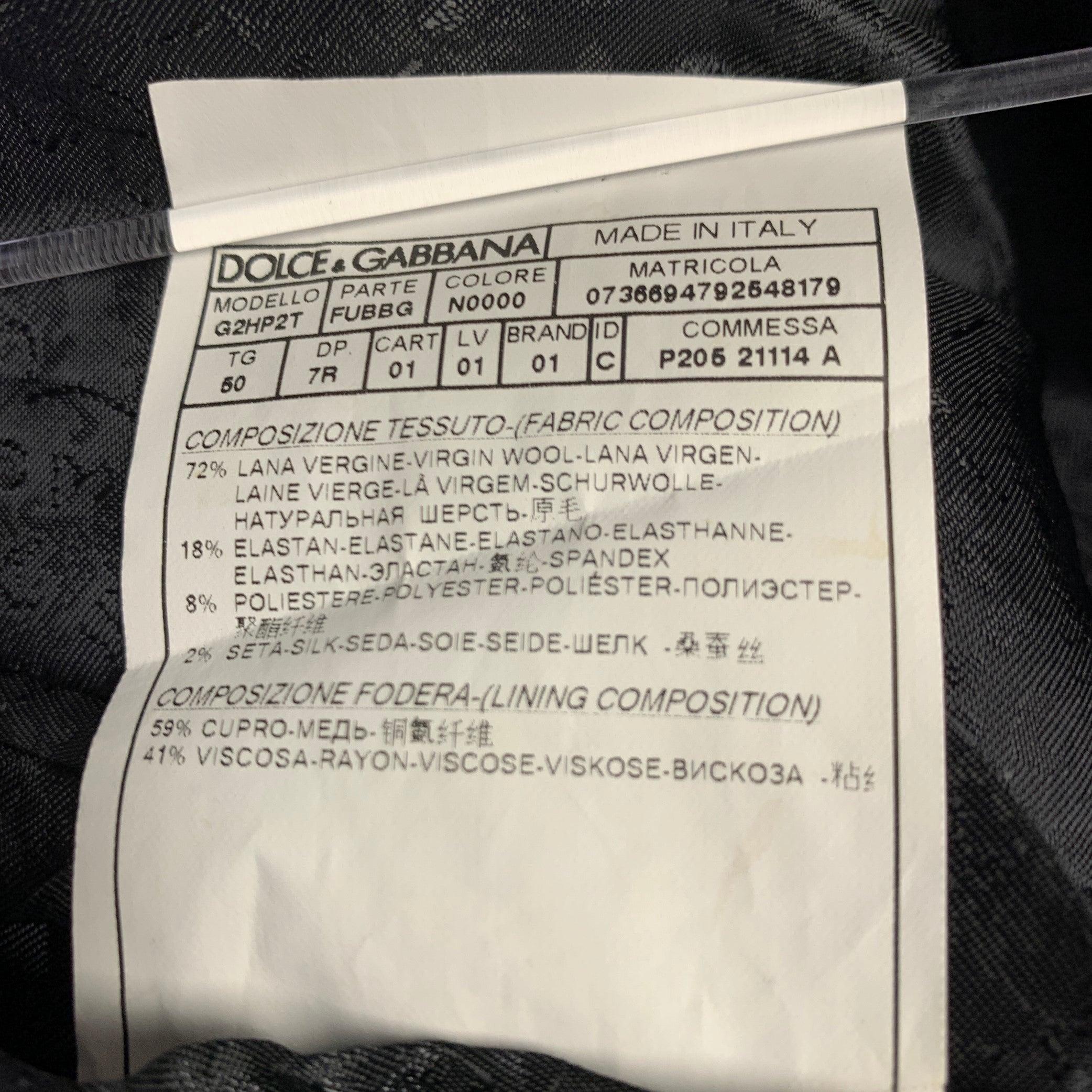 DOLCE & GABBANA Taglia 40 Nero Argento Dot Dot Dot con risvolto in vendita 5