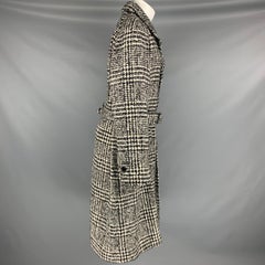 DOLCE & GABBANA Size 40 Black White Plaid Belted Coat