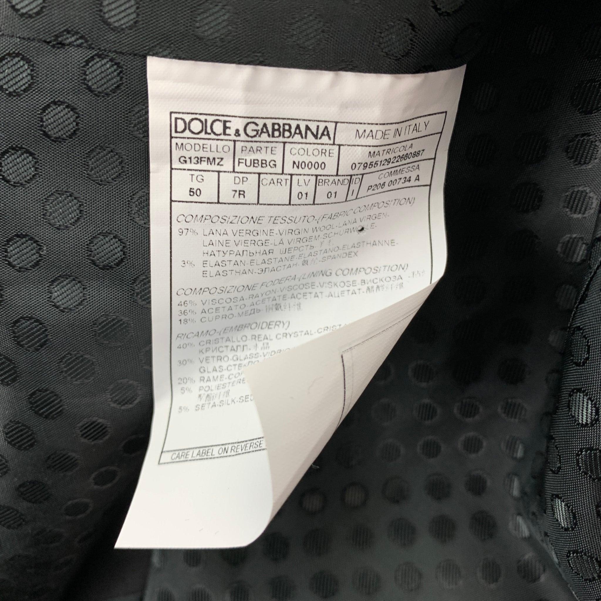 Men's DOLCE & GABBANA Size 40 Black Wool Back Belt Dress Vest For Sale
