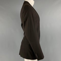 DOLCE & GABBANA Größe 40 Brauner Schurwollmischung Sportmantel mit Kerbrevers