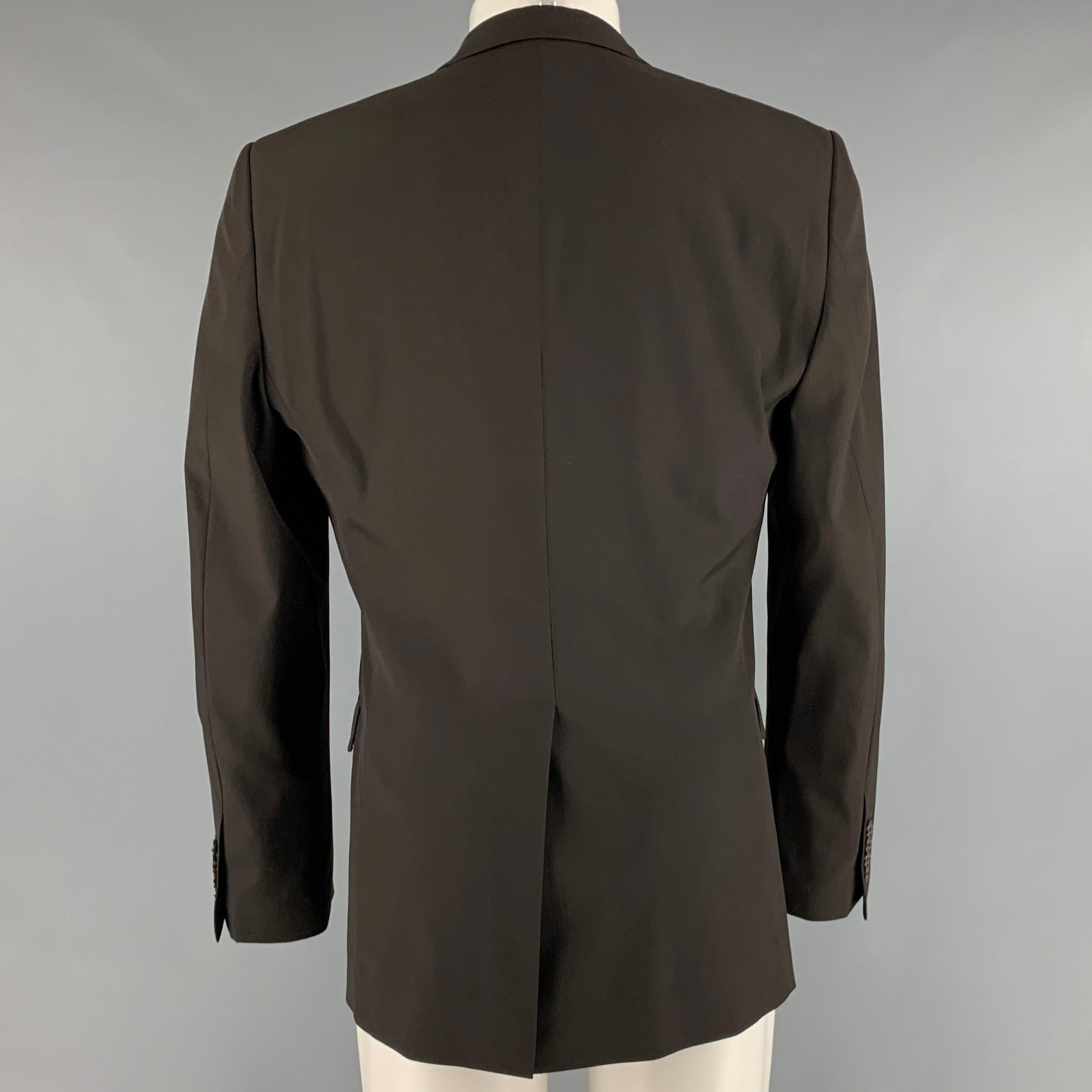 DOLCE & GABBANA Size 40 Brown Virgin Wool Blend Notch Lapel Sport Coat In Excellent Condition For Sale In San Francisco, CA