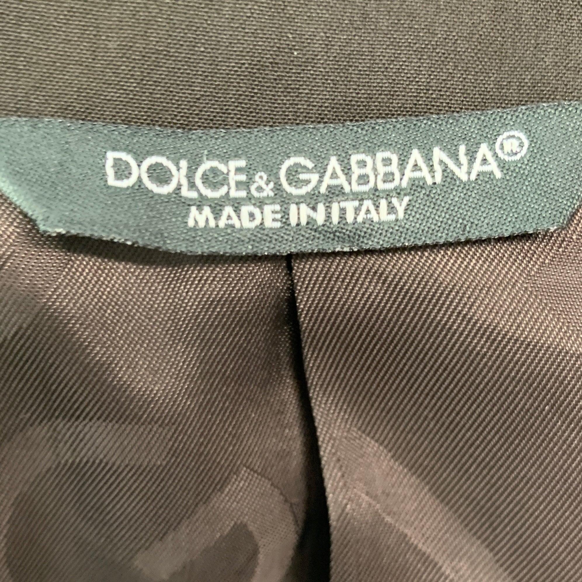 Men's DOLCE & GABBANA Size 40 Brown Virgin Wool Blend Notch Lapel Sport Coat For Sale