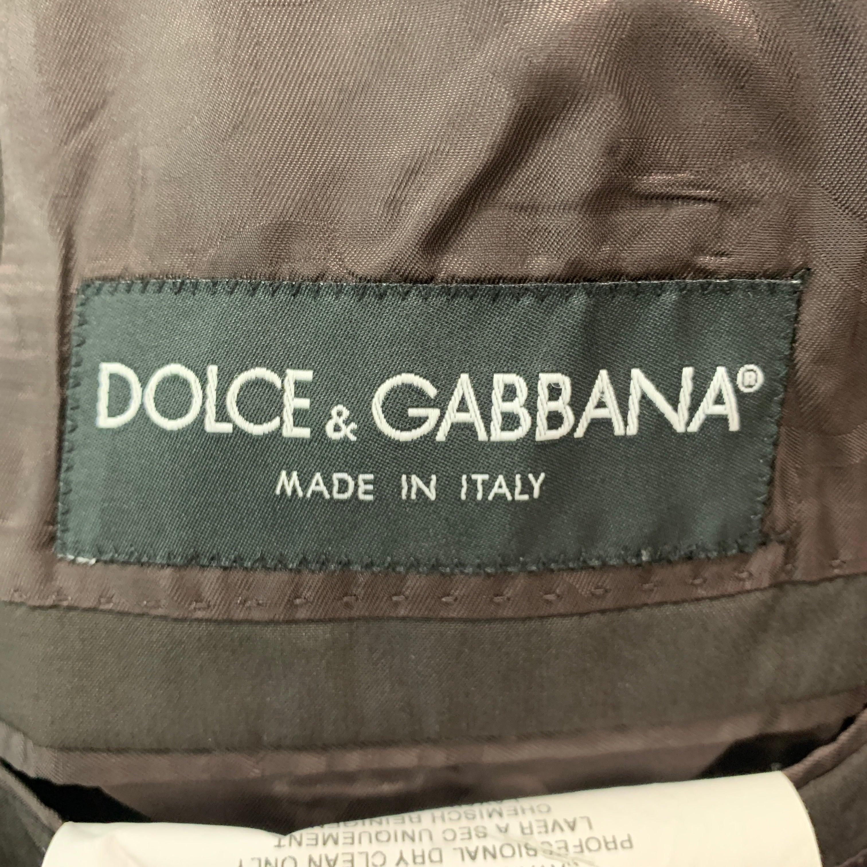 DOLCE & GABBANA Size 40 Brown Virgin Wool Blend Notch Lapel Sport Coat For Sale 1