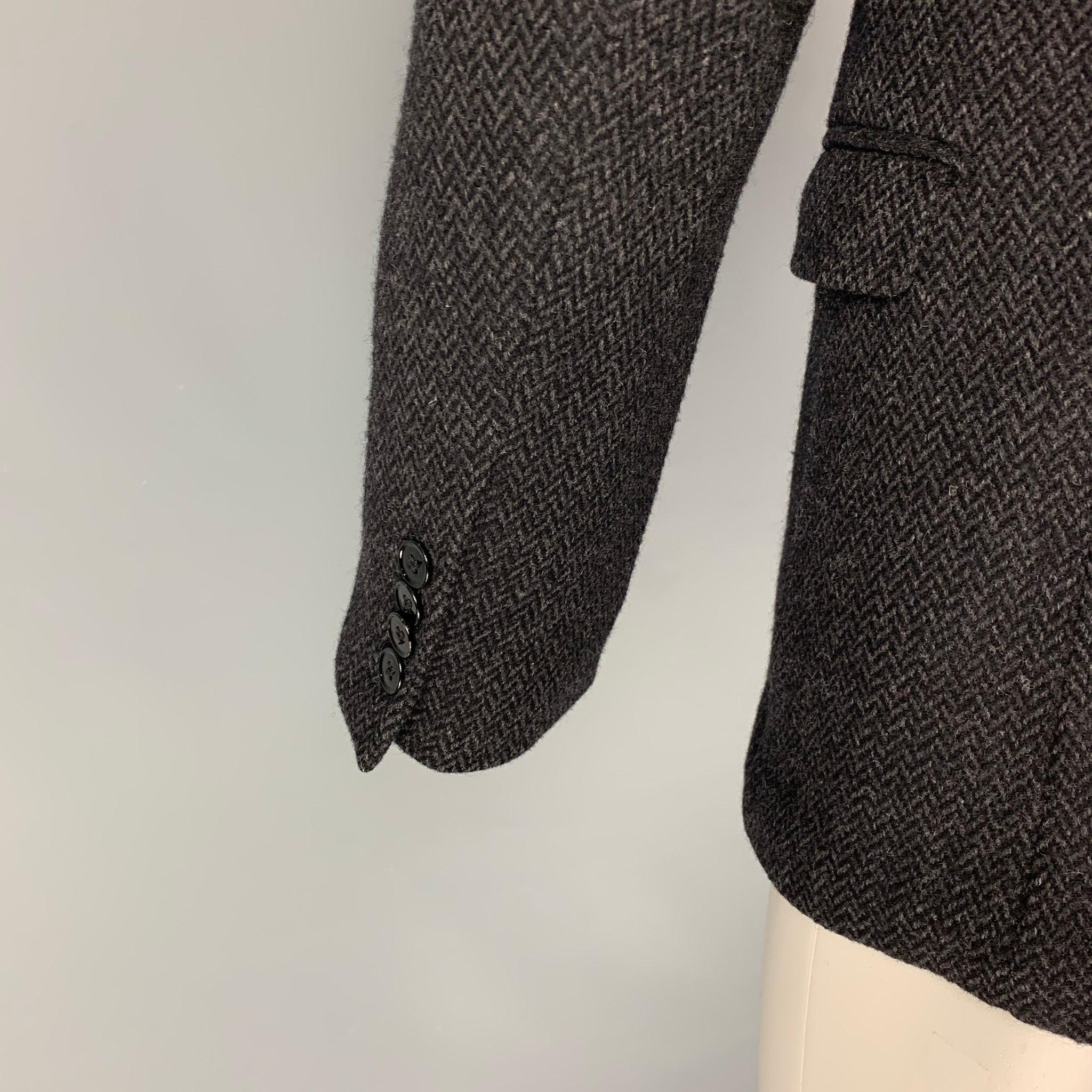 Men's DOLCE & GABBANA Size 40 Grey Cashmere Notch Lapel Sport Coat