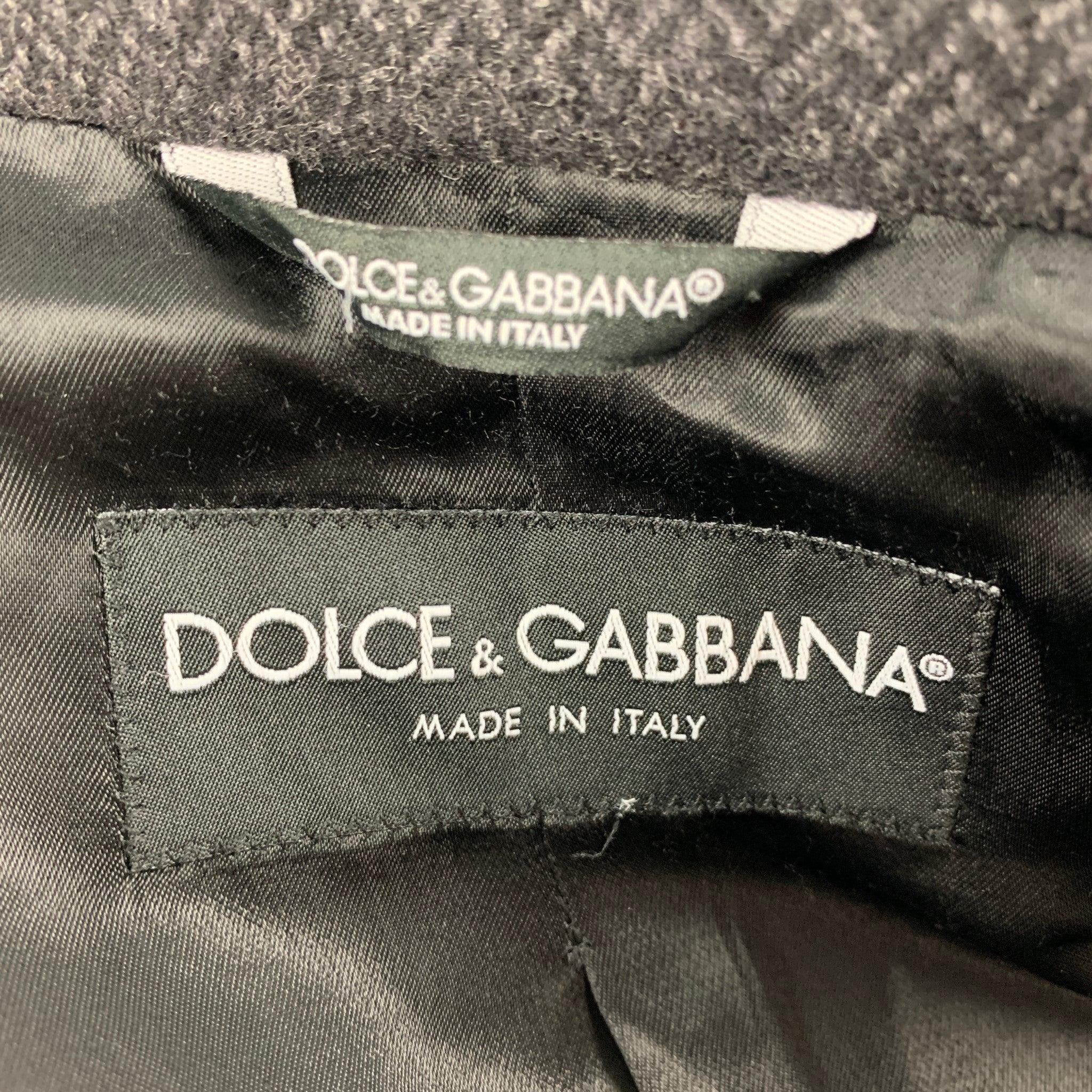 DOLCE & GABBANA Size 40 Grey Cashmere Notch Lapel Sport Coat 2