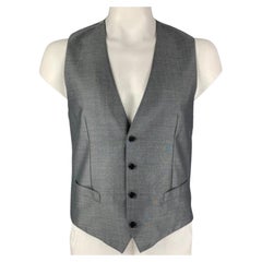 DOLCE & GABBANA Size 40 Grey Solid Wool & Silk Buttoned Vest