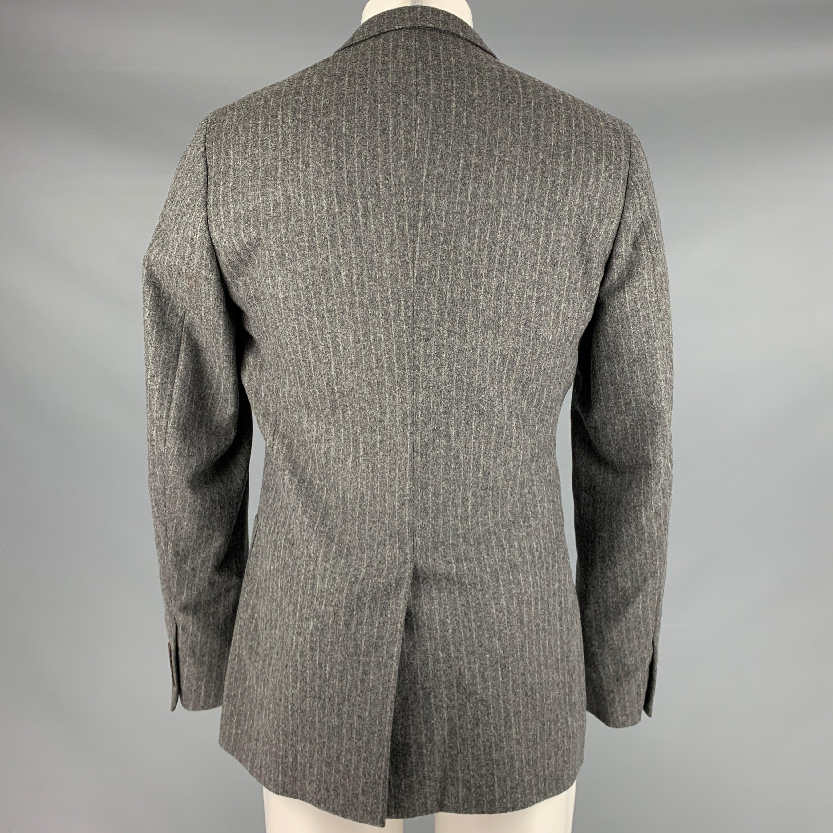 DOLCE & GABBANA Size 40 Grey Stripe Wool Blend Sport Coat In Good Condition For Sale In San Francisco, CA