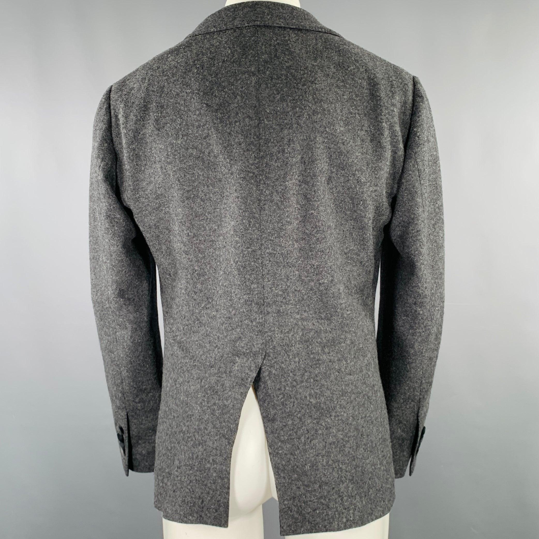 DOLCE & GABBANA Size 40 Long Grey Two Toned Virgin Wool Blend Sport Coat In Excellent Condition For Sale In San Francisco, CA