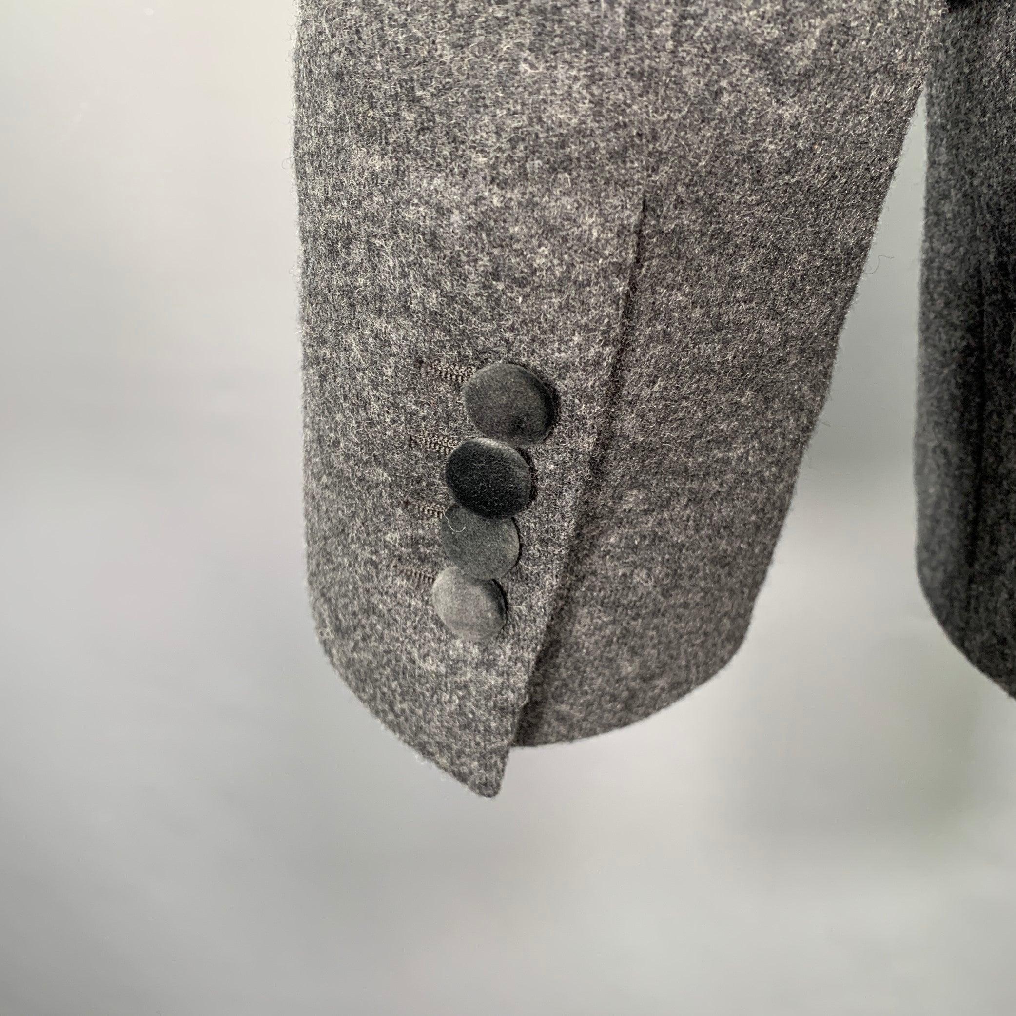 Men's DOLCE & GABBANA Size 40 Long Grey Two Toned Virgin Wool Blend Sport Coat For Sale