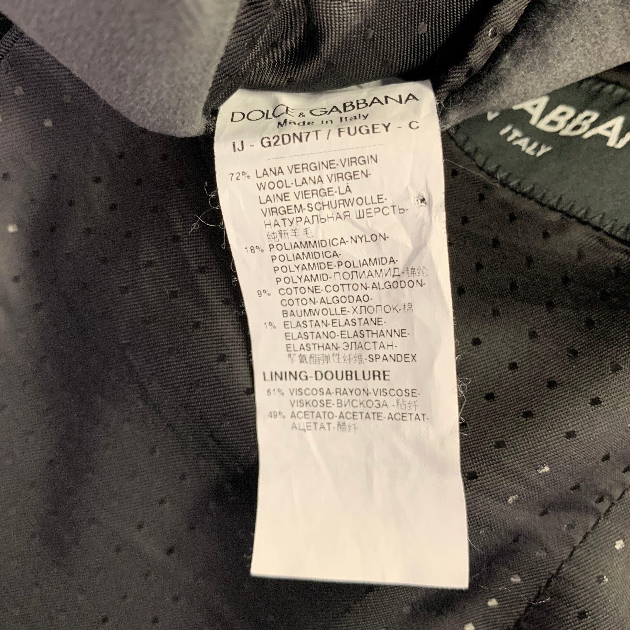 DOLCE & GABBANA Size 40 Long Grey Two Toned Virgin Wool Blend Sport Coat For Sale 3