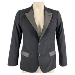 DOLCE
GABBANA Size 40 Pinstripe Charcoal Cotton Notch Lapel Sport Coat DOLCE
GABBANA Size 40 Pinstripe Charcoal Cotton Notch Lapel Sport Coat