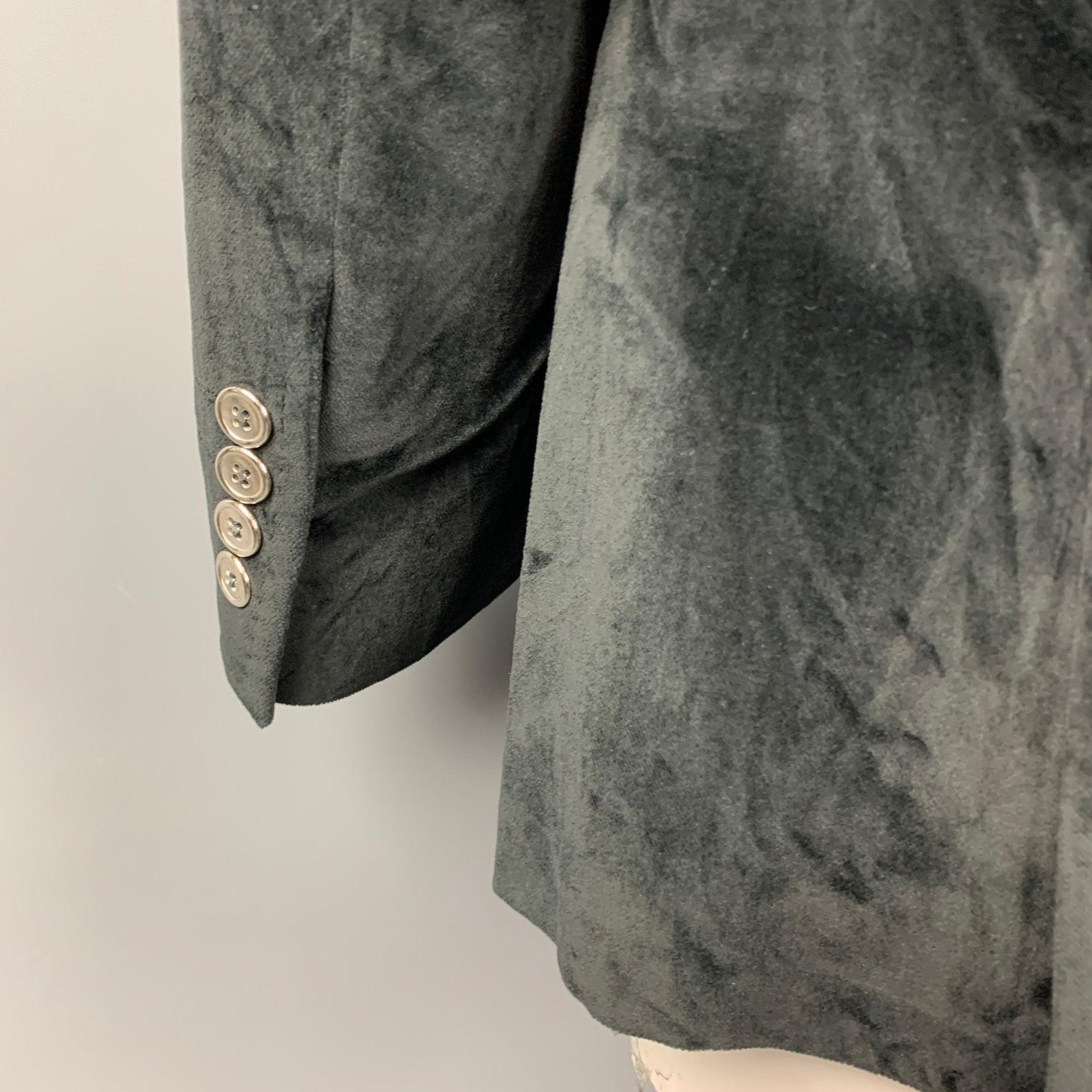 DOLCE & GABBANA Size 40 Regular Black Cotton Velvet Sport Coat For Sale 1