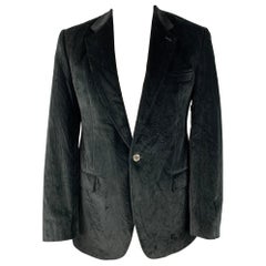 DOLCE & GABBANA Größe 40 Regular Schwarzer Sportmantel aus Baumwolle und Samt