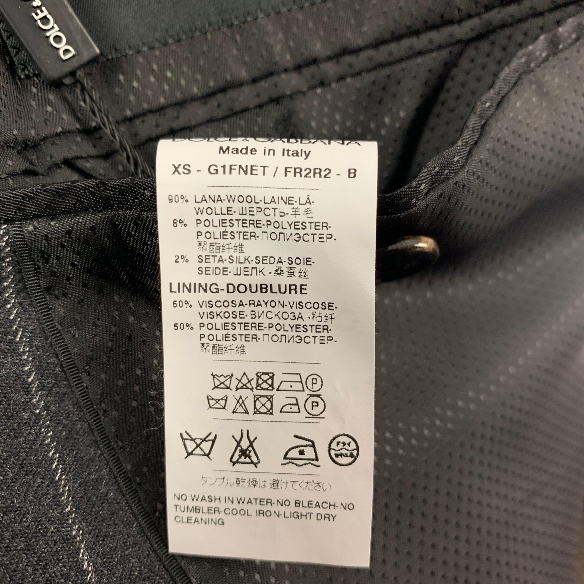 DOLCE & GABBANA Taglia 40 Regular Grigio Gessato Scialle in Lana Vergine 3 Pezzi 6