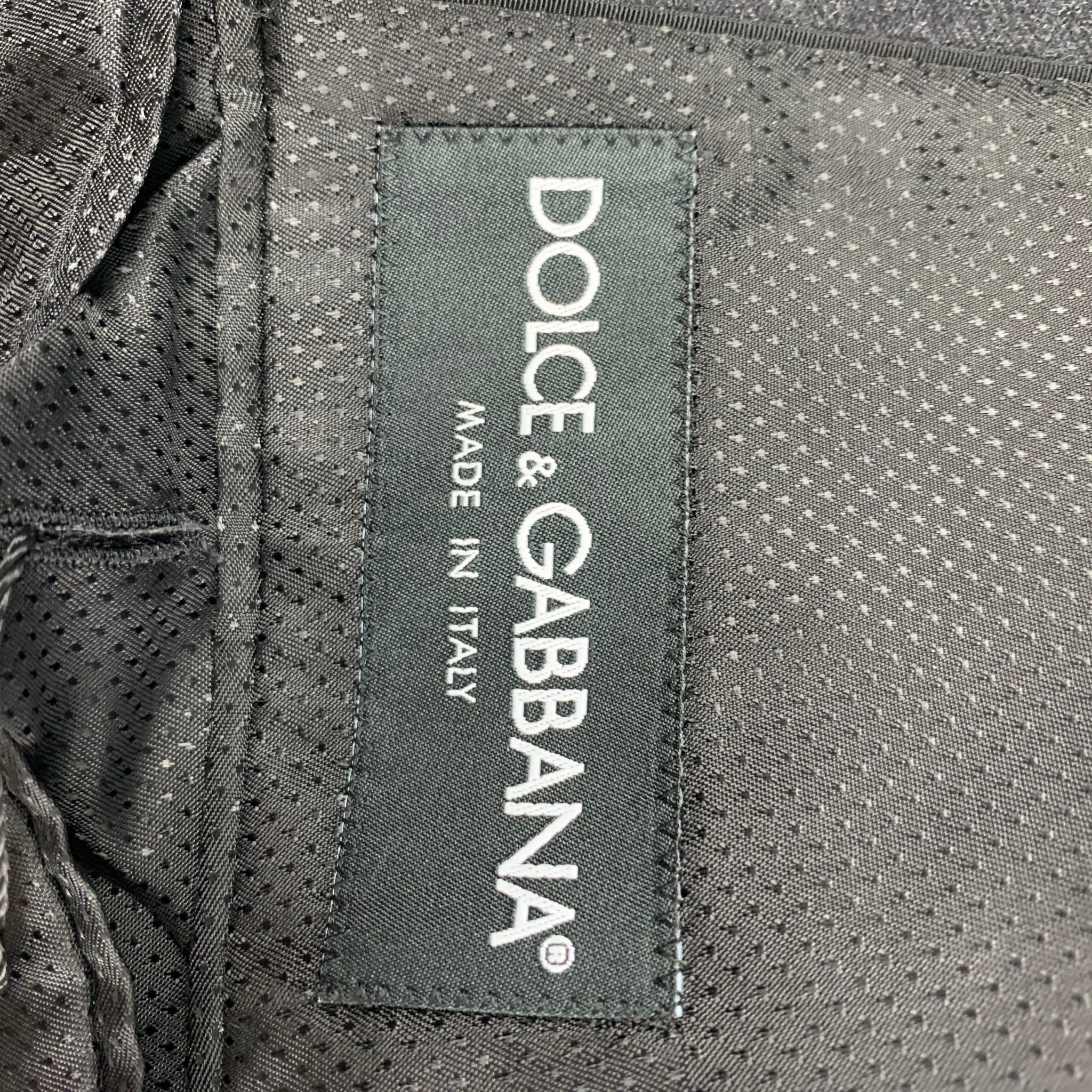 DOLCE & GABBANA Taglia 40 Regular Grigio Gessato Scialle in Lana Vergine 3 Pezzi 8