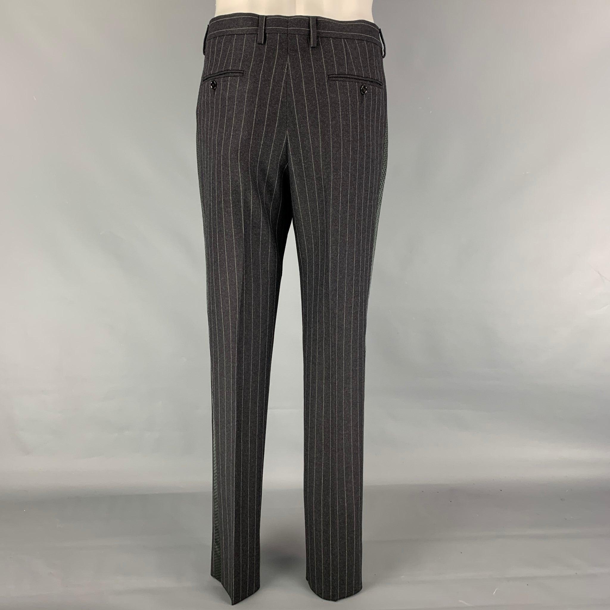 Costume 3 pièces DOLCE & GABBANA taille 40 gris régulier à rayures en laine vierge en vente 2