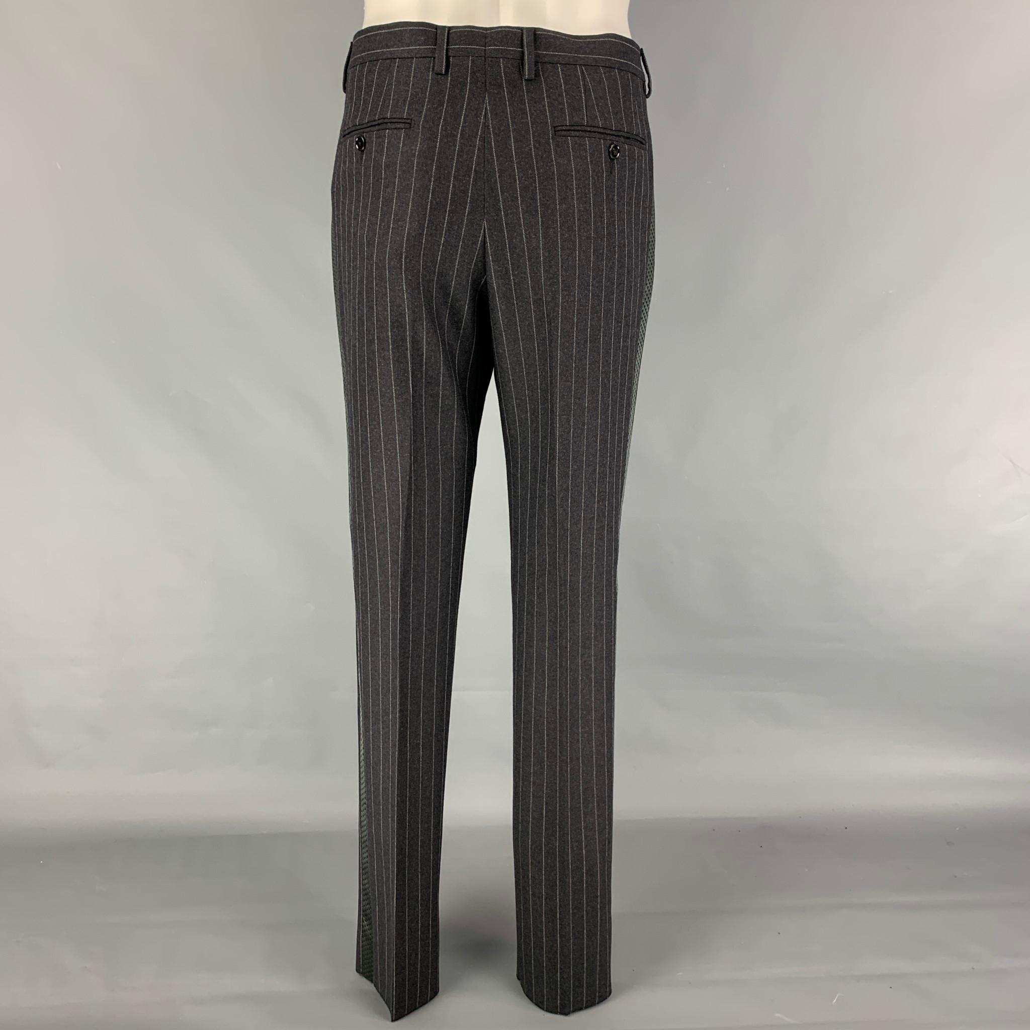 DOLCE & GABBANA Taglia 40 Regular Grigio Gessato Scialle in Lana Vergine 3 Pezzi 3