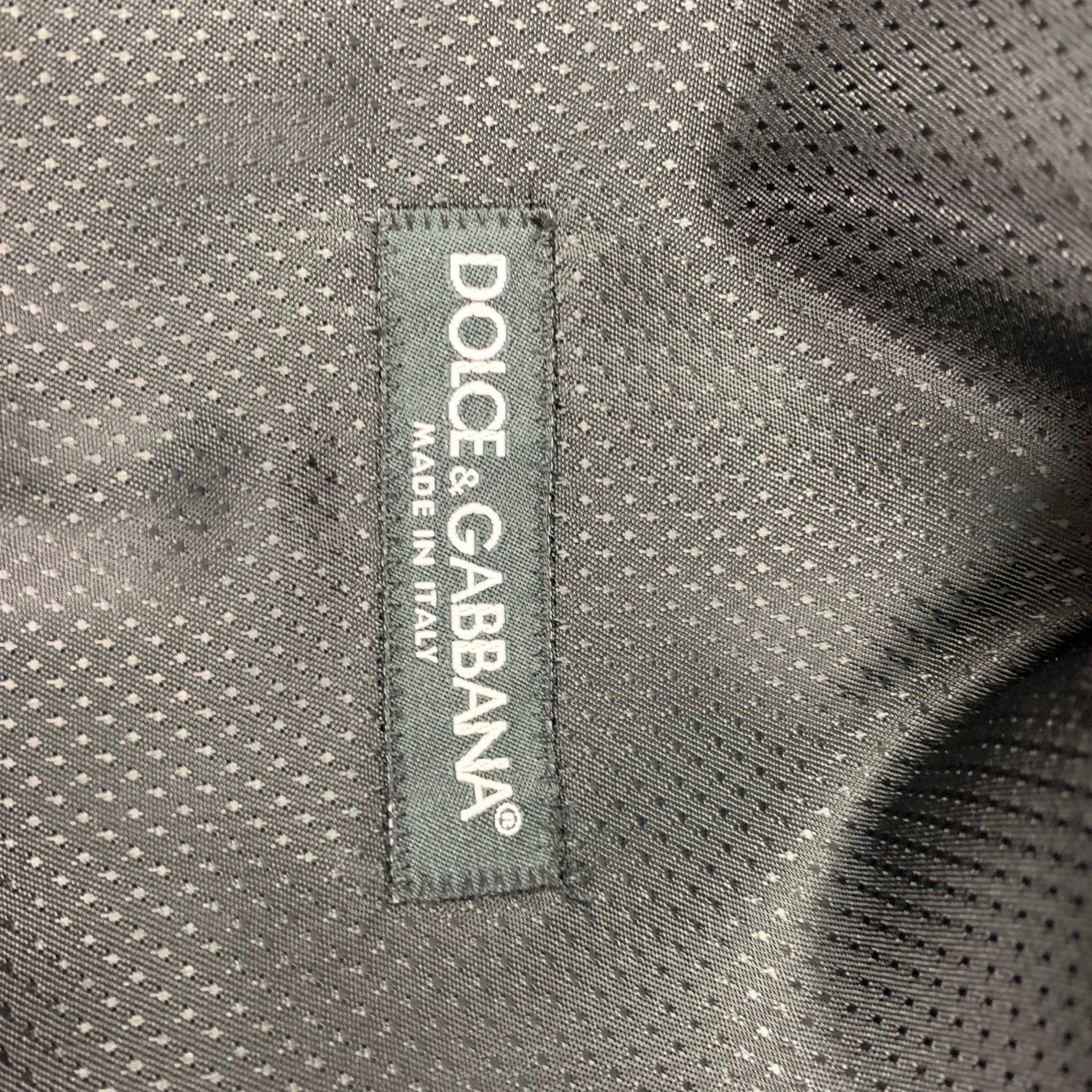 DOLCE & GABBANA Taglia 40 Regular Grigio Gessato Scialle in Lana Vergine 3 Pezzi 4