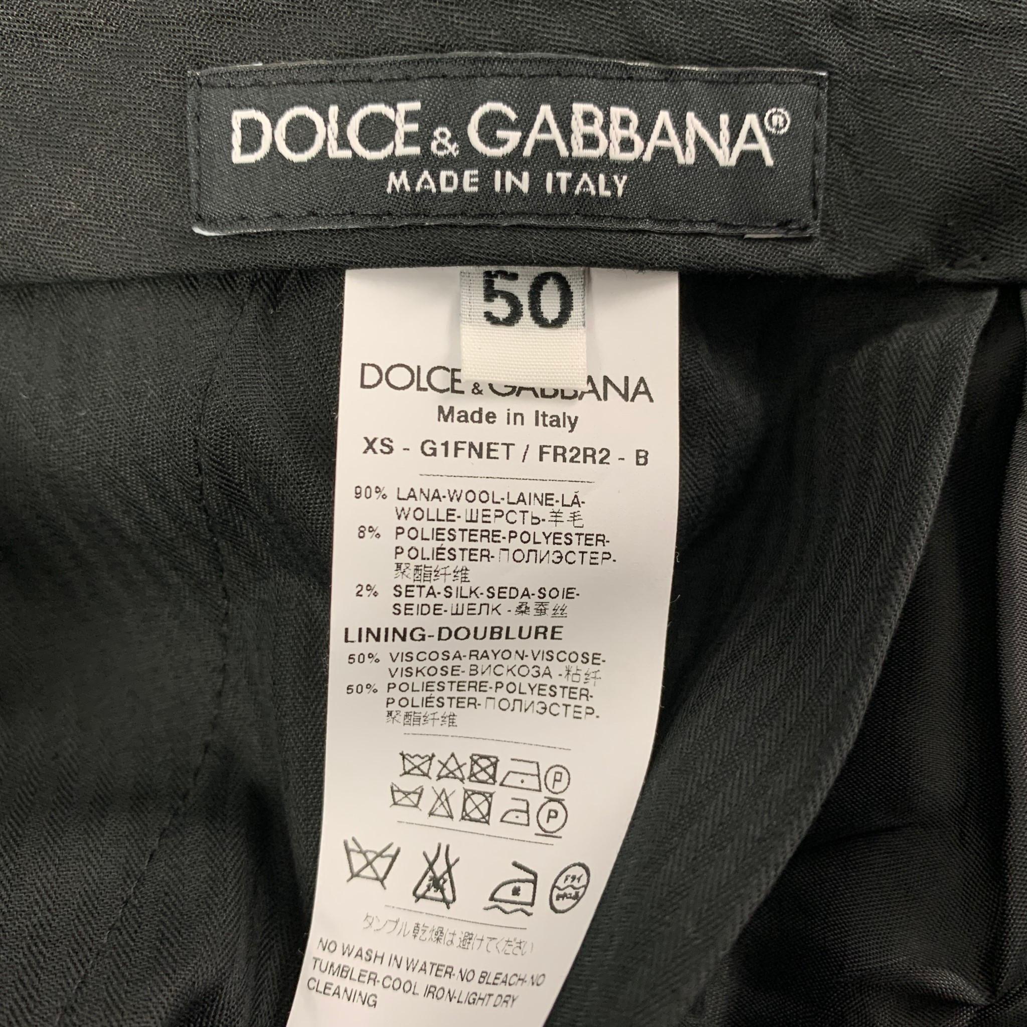 DOLCE & GABBANA Taglia 40 Regular Grigio Gessato Scialle in Lana Vergine 3 Pezzi 5