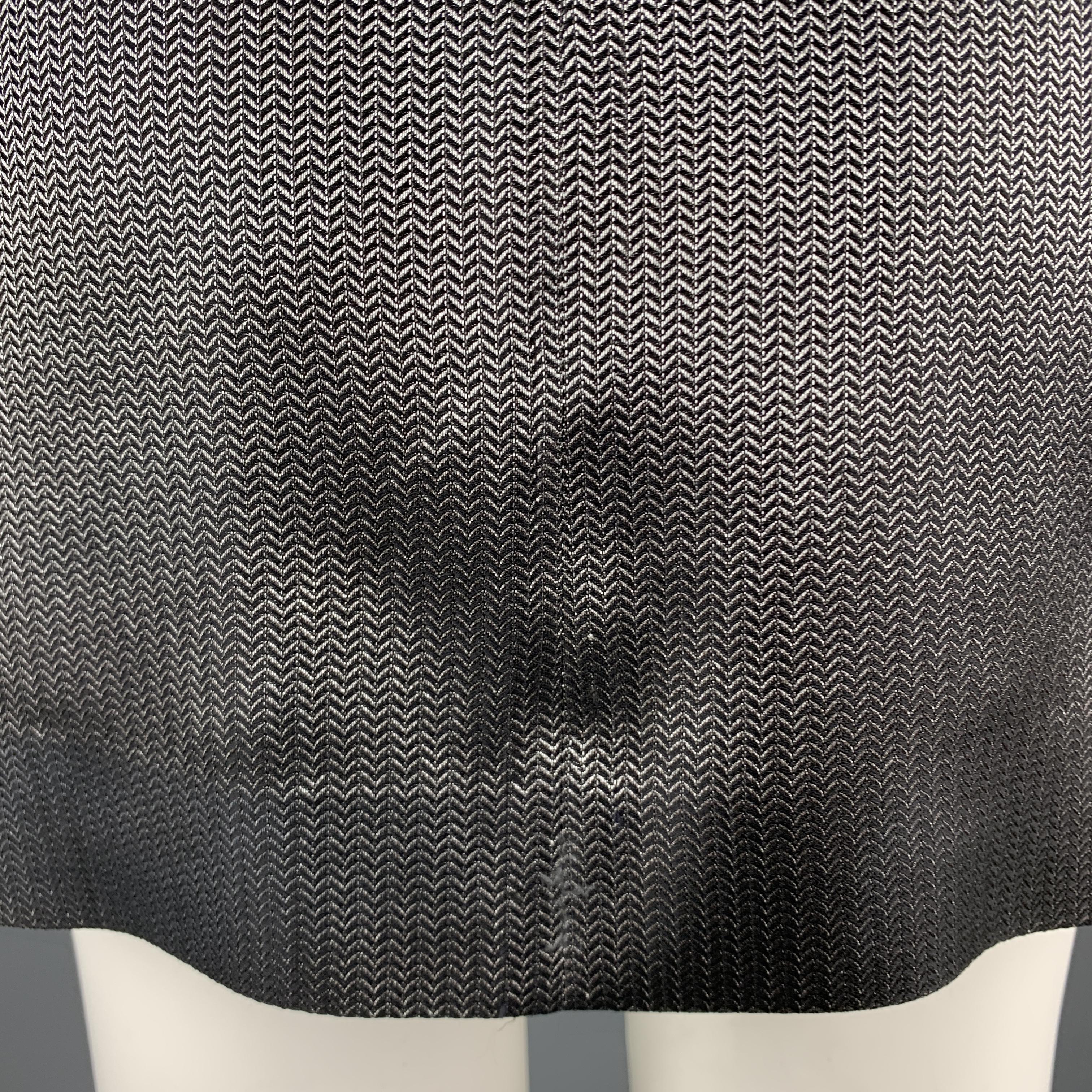 DOLCE & GABBANA Size 40 Silver & Black Herringbone Silk Blend Sport Coat 1