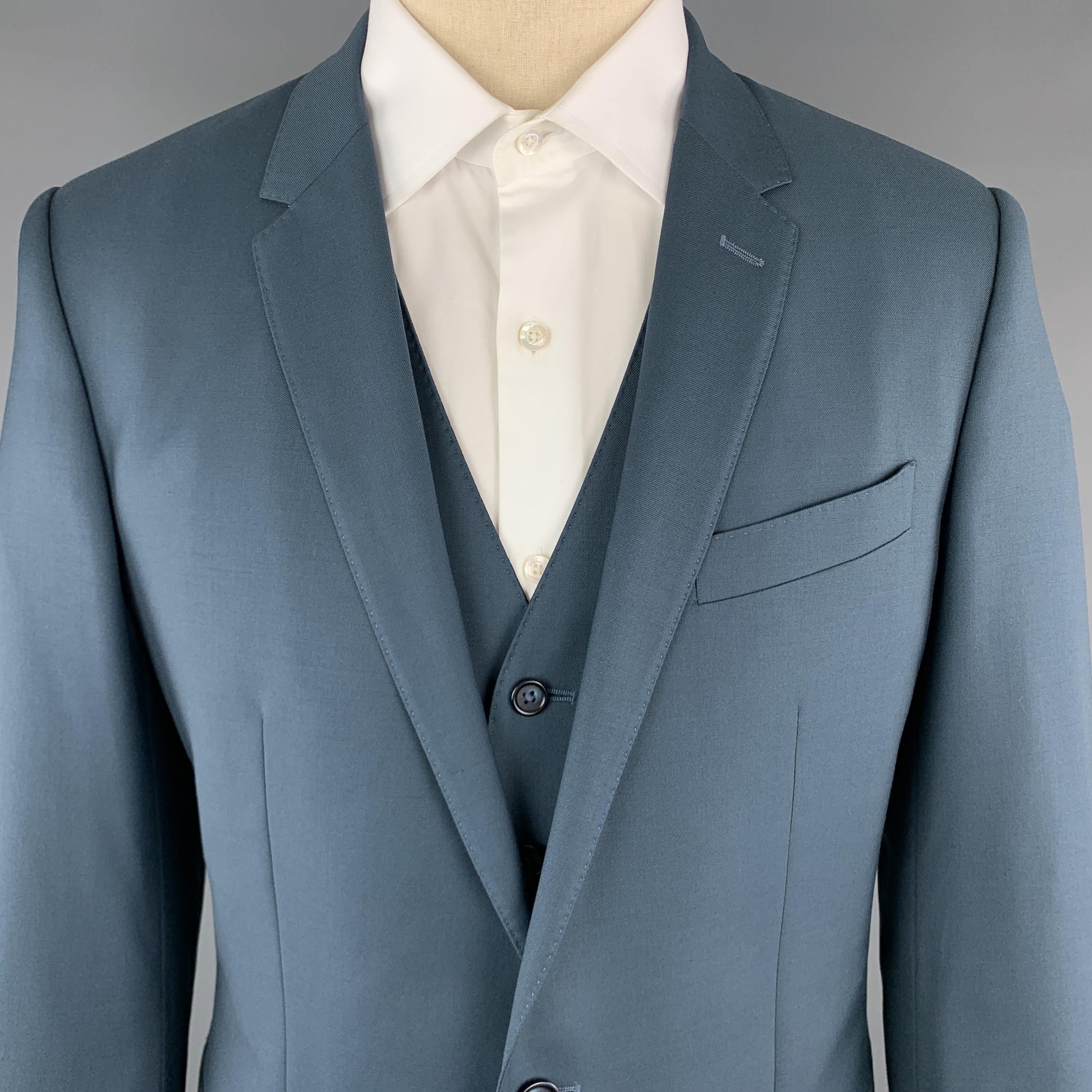 blue teal suit