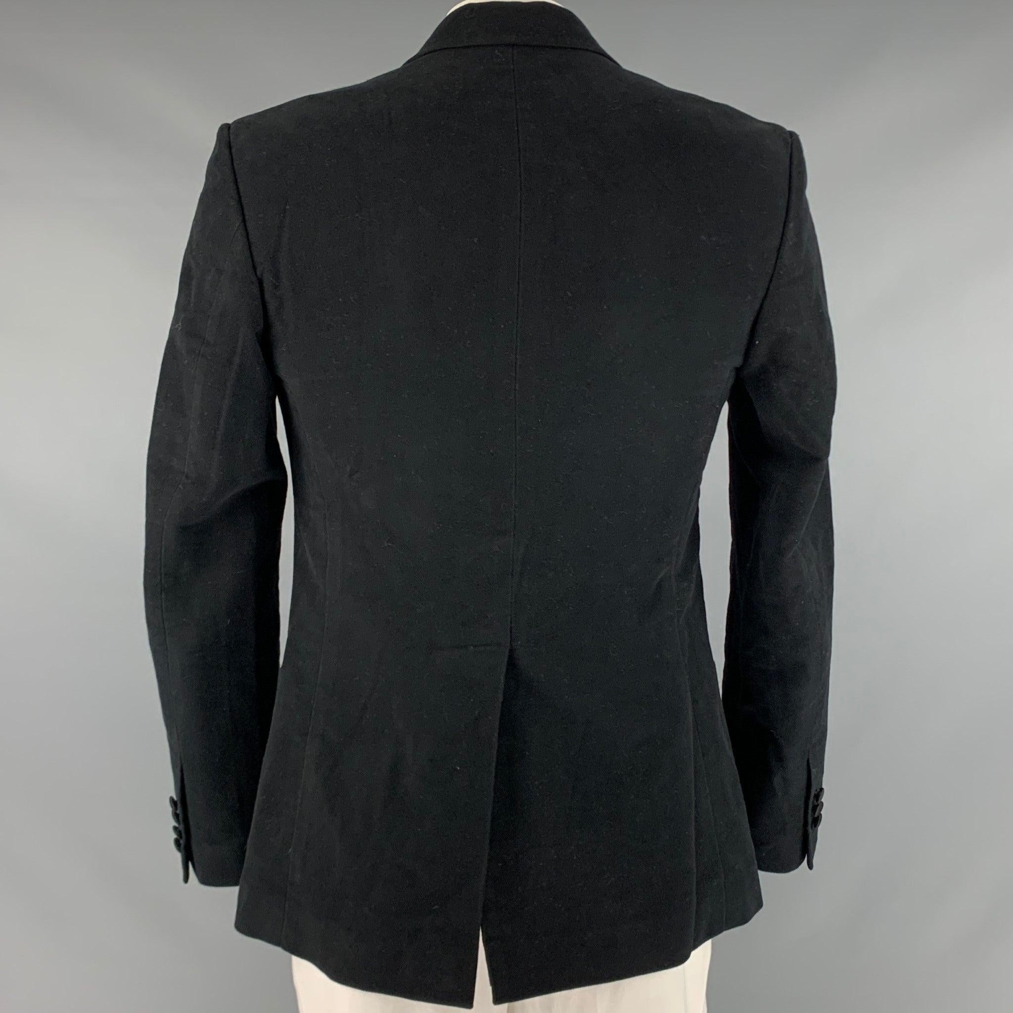 DOLCE & GABBANA Size 42 Black Cotton Blend Peak Lapel Sport Coat In Excellent Condition For Sale In San Francisco, CA