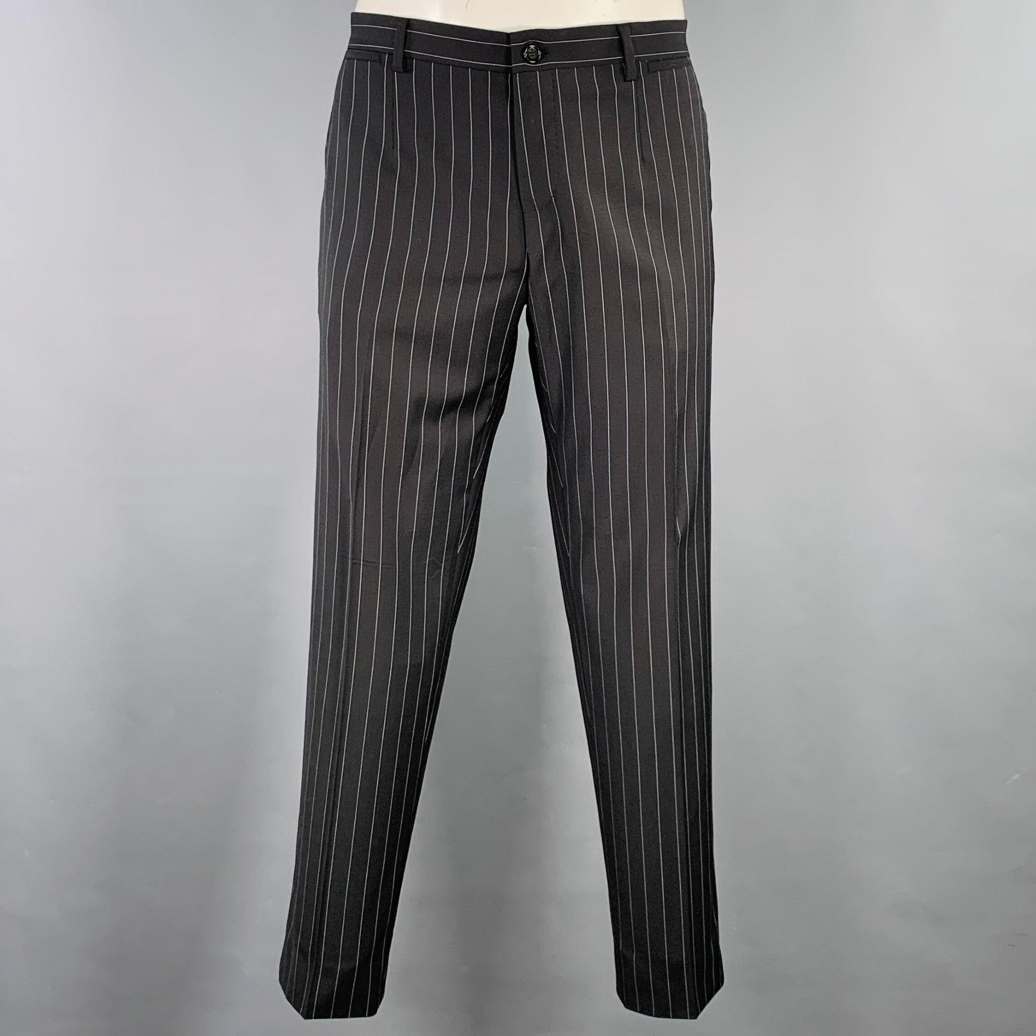 DOLCE & GABBANA Taille 42 à rayures noires et grises en polyester mélangé Excellent état - En vente à San Francisco, CA