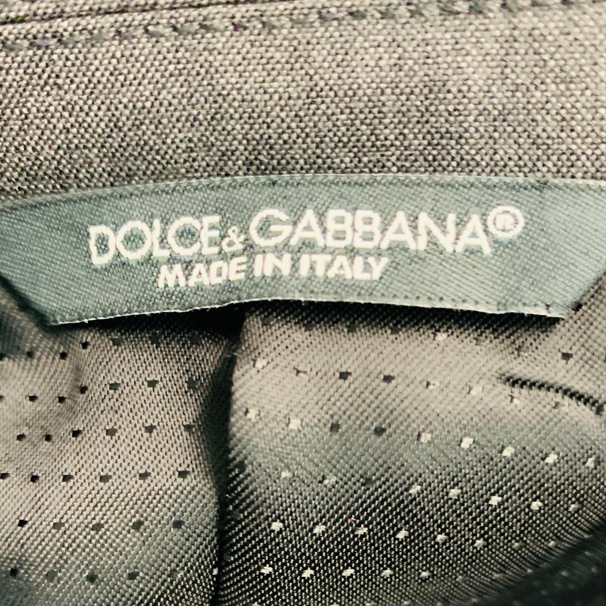 DOLCE & GABBANA Size 42 Black Grey Wool Blend Sport Coat For Sale 6