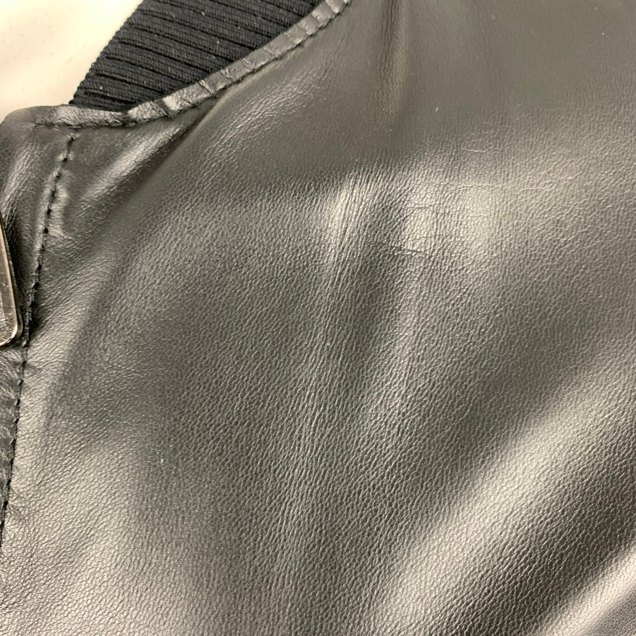 Uomo DOLCE & GABBANA - Bomber in pelle di agnello nera taglia 42