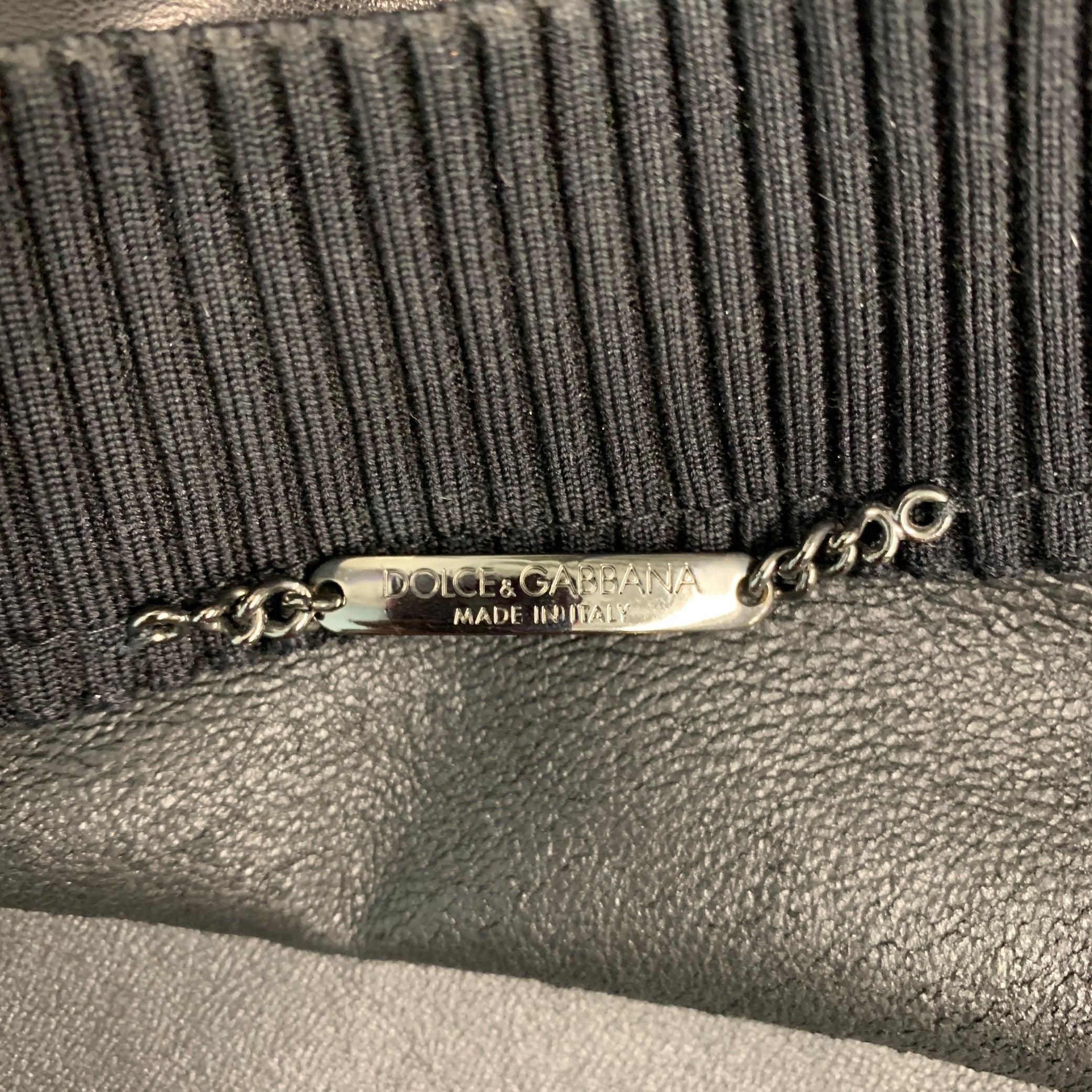 DOLCE & GABBANA - Bomber in pelle di agnello nera taglia 42 1