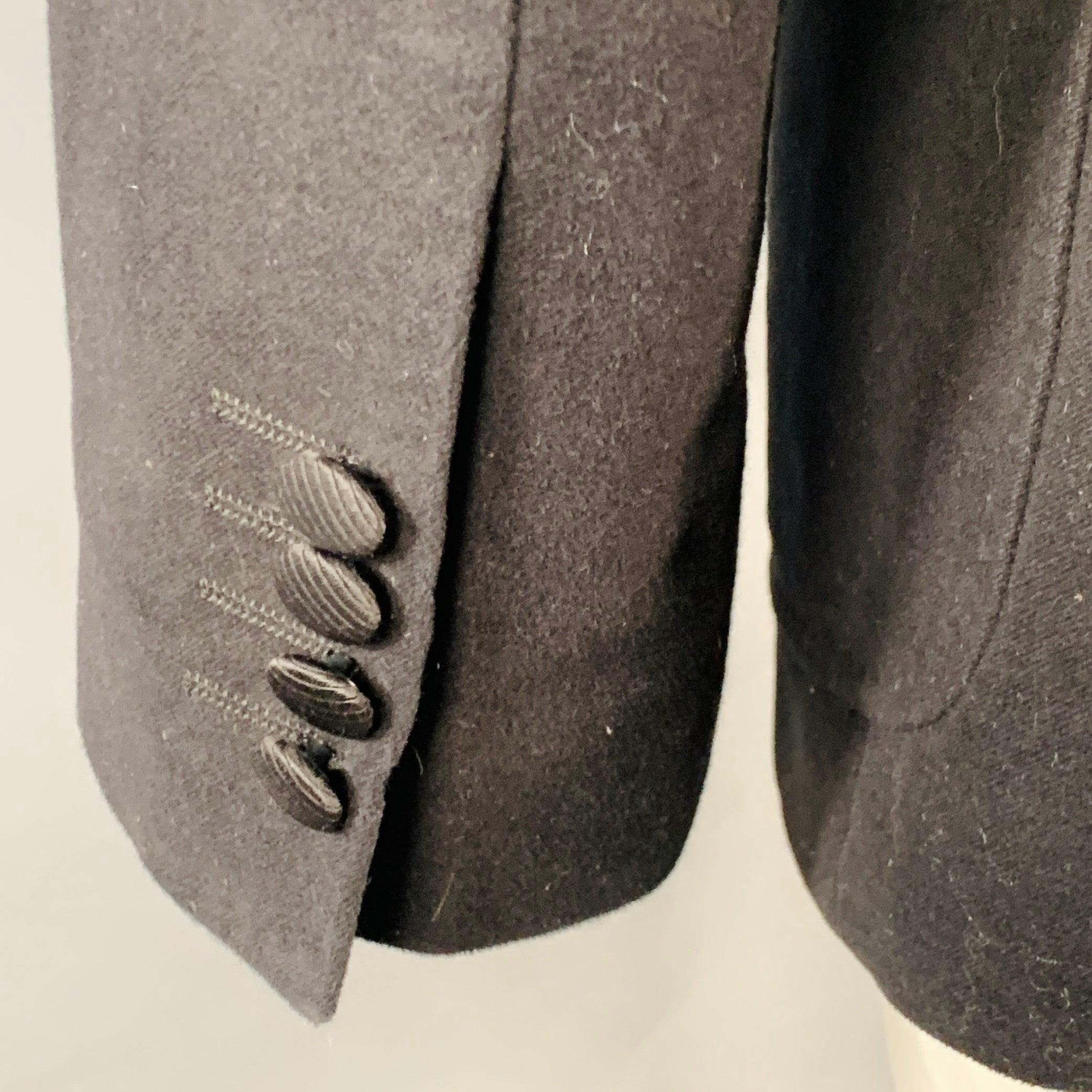 DOLCE & GABBANA Size 42 Black Moleskin Cotton Blend Sport Coat For Sale 1