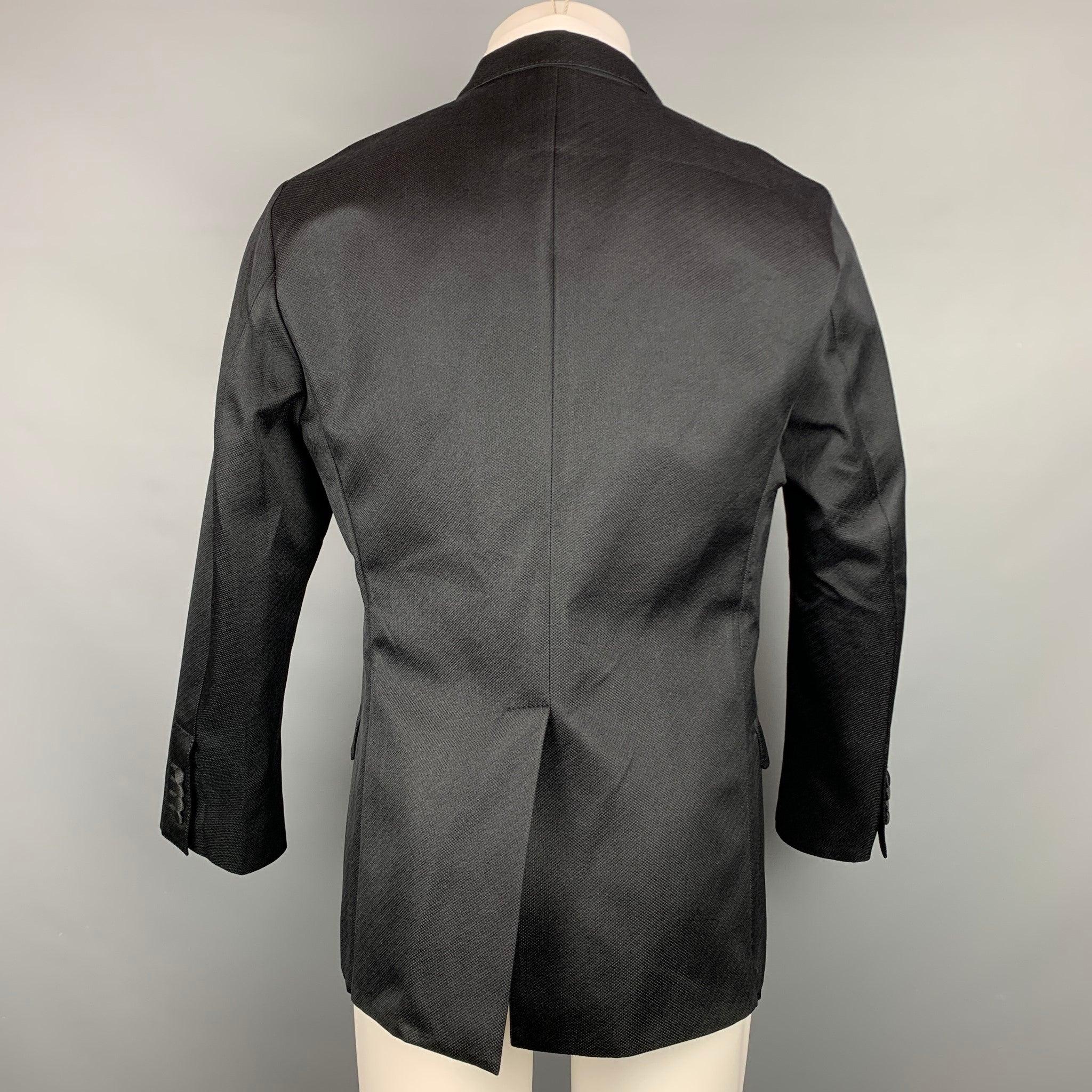Men's DOLCE & GABBANA Size 42 Black Silk Blend Notch Lapel Sport Coat For Sale