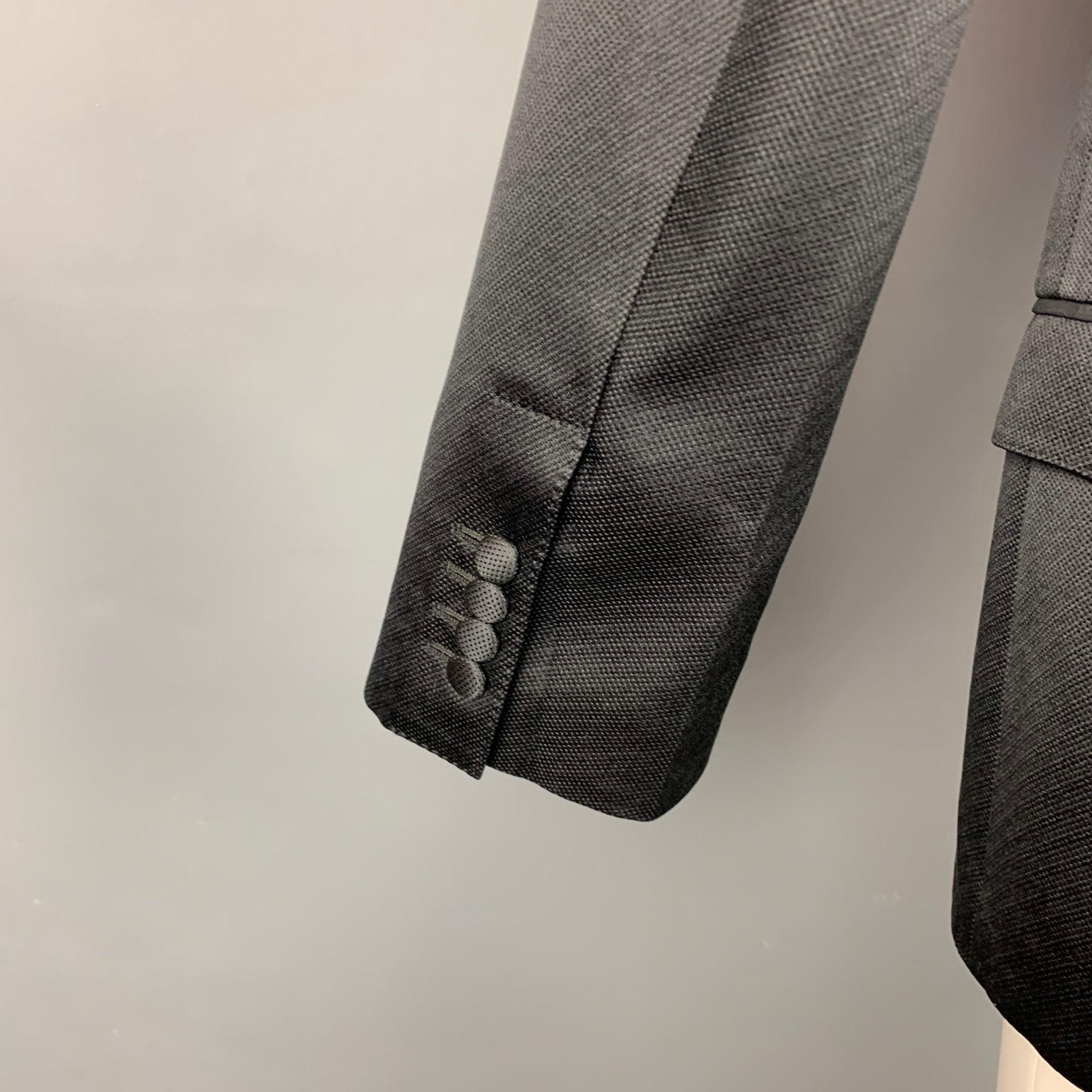 DOLCE & GABBANA Size 42 Black Silk Blend Notch Lapel Sport Coat For Sale 1