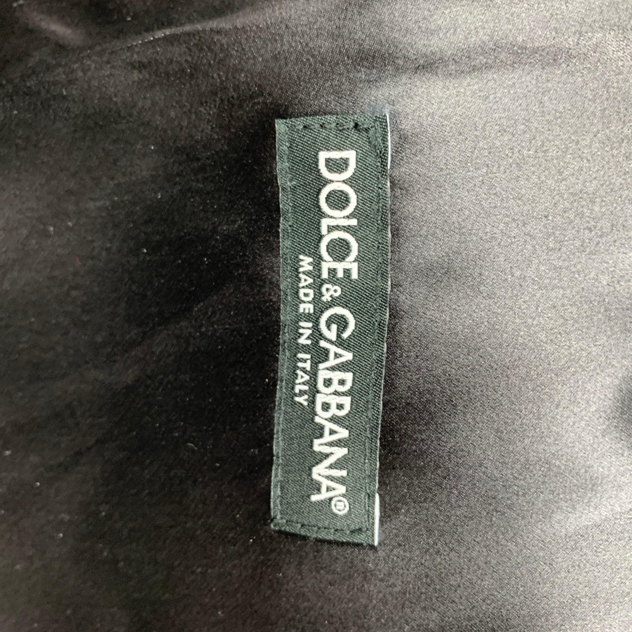 DOLCE & GABBANA Size 42 Black Wool Silk Tuxedo Vest For Sale 1