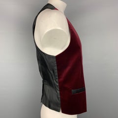 DOLCE & GABBANA Size 42 Burgundy Velvet Cotton / Silk Vest