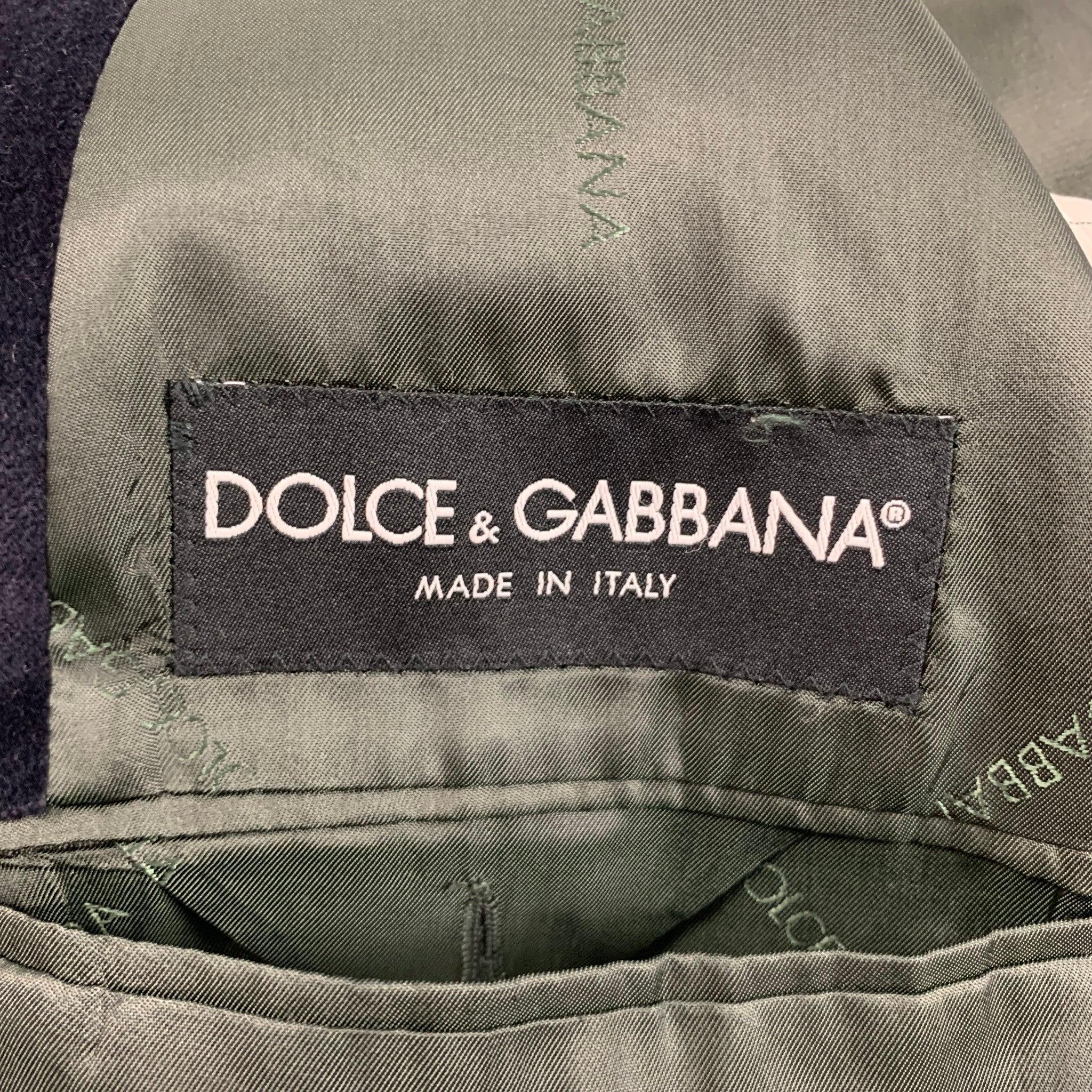 DOLCE & GABBANA Size 42 Dark Purple Cotton Single Button Sport Coat For Sale 2