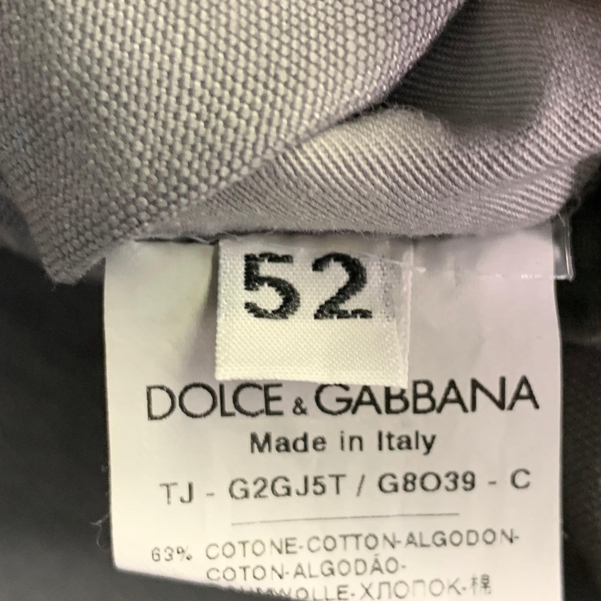 DOLCE & GABBANA Größe 42 Grauer Baumwoll-Leinen-Mantel mit Revers im Angebot 5
