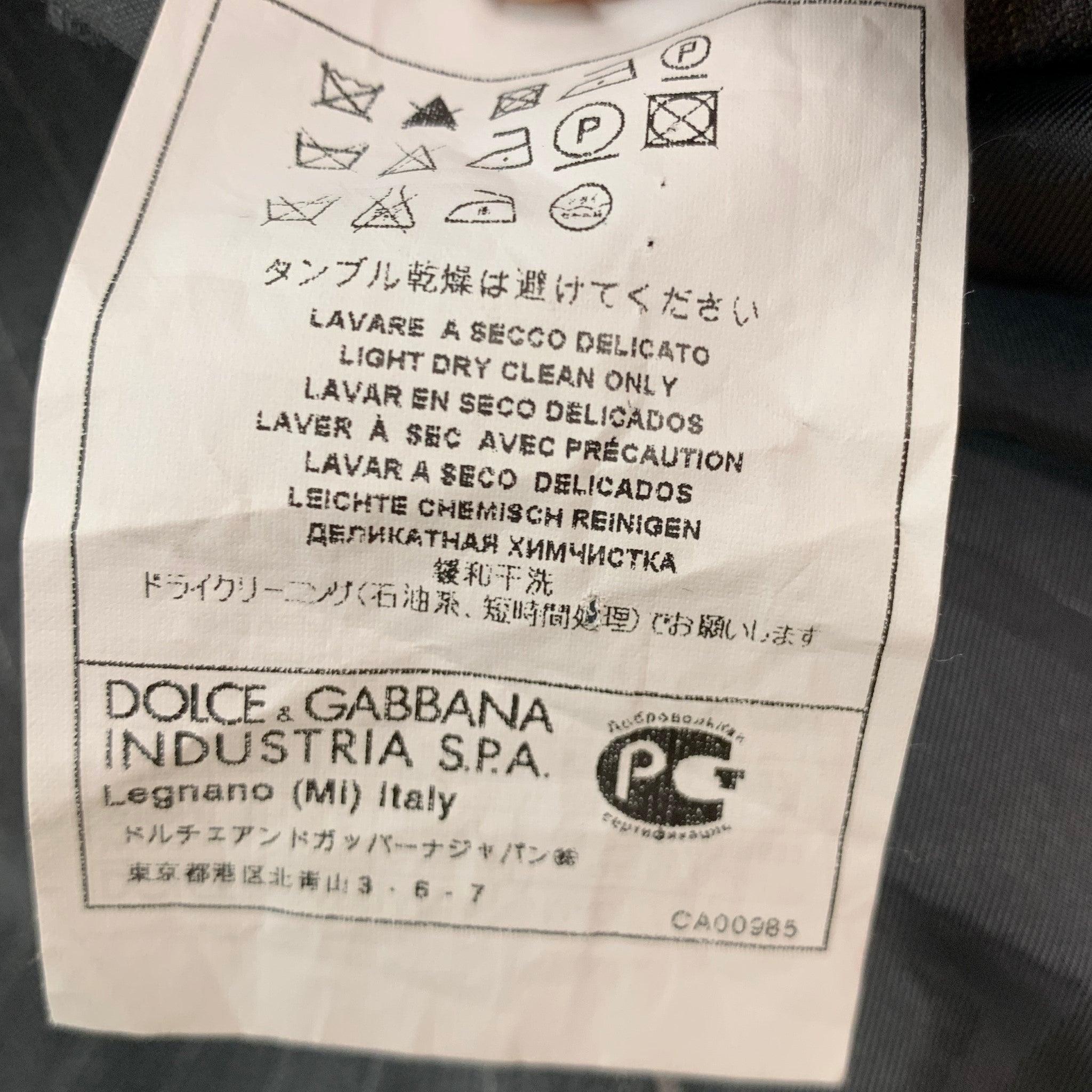 DOLCE & GABBANA Size 42 Grey White Pinstripe Virgin Wool Sport Coat For Sale 1
