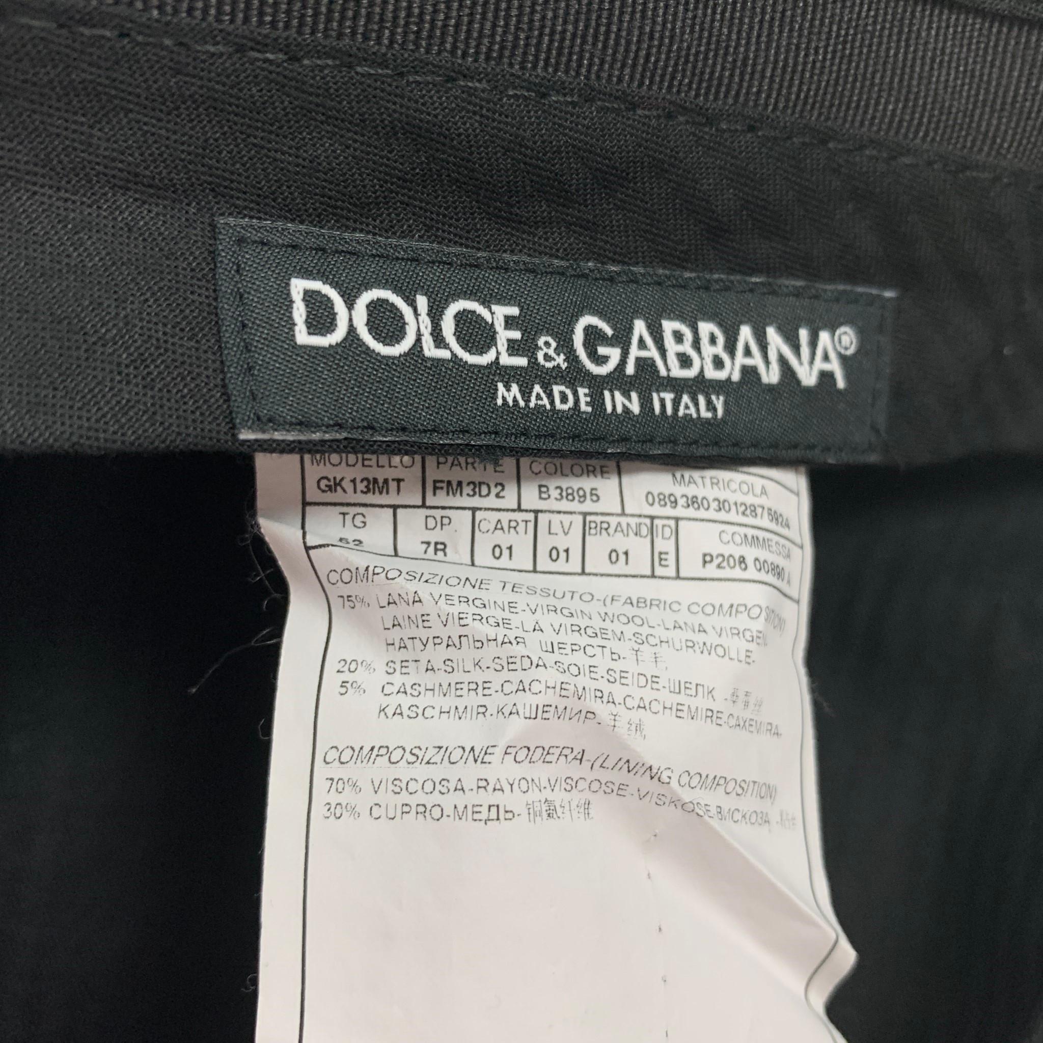 DOLCE & GABBANA Size 42 Navy Pattern Wool Blend Suit 5