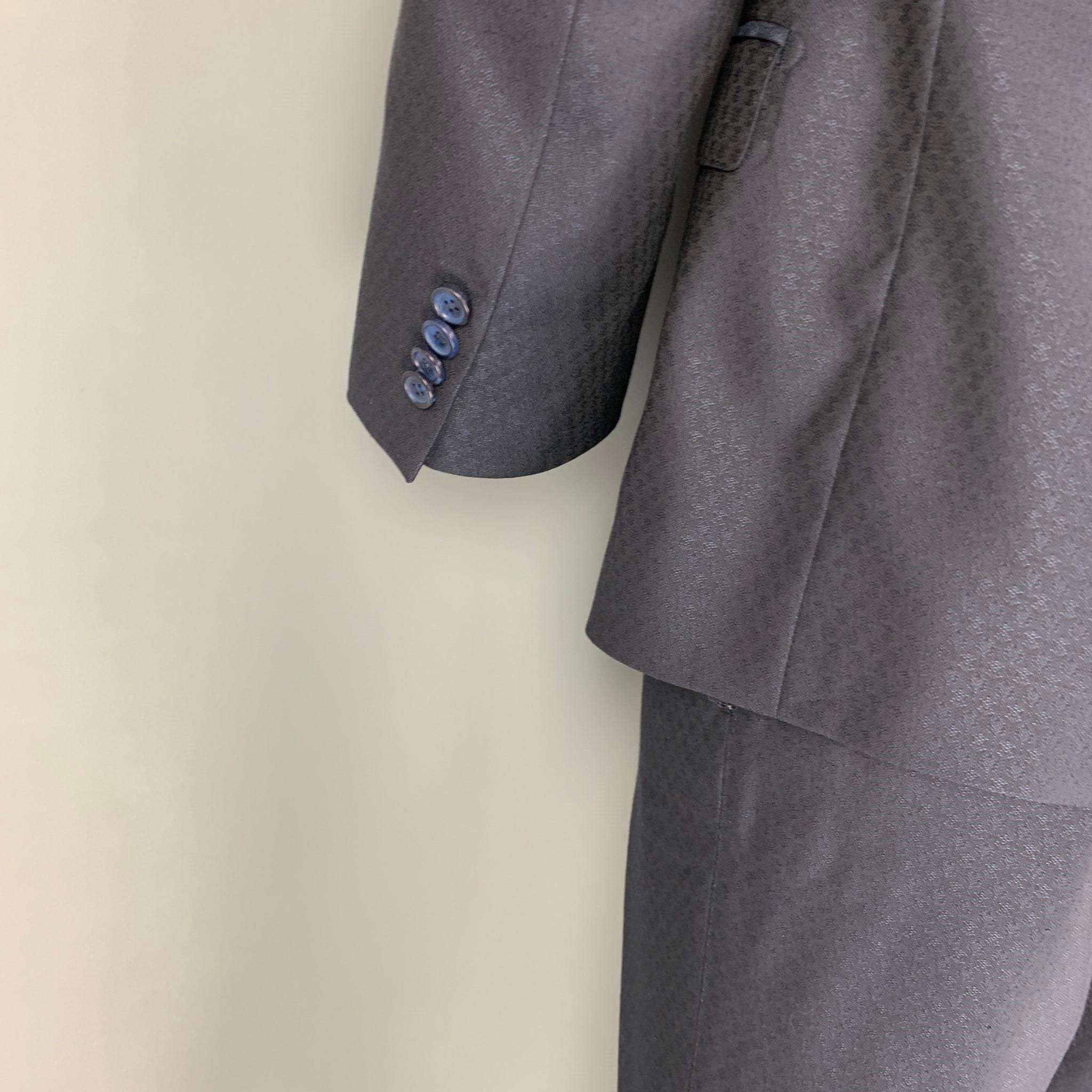 DOLCE & GABBANA Size 42 Navy Pattern Wool Blend Suit In Excellent Condition In San Francisco, CA